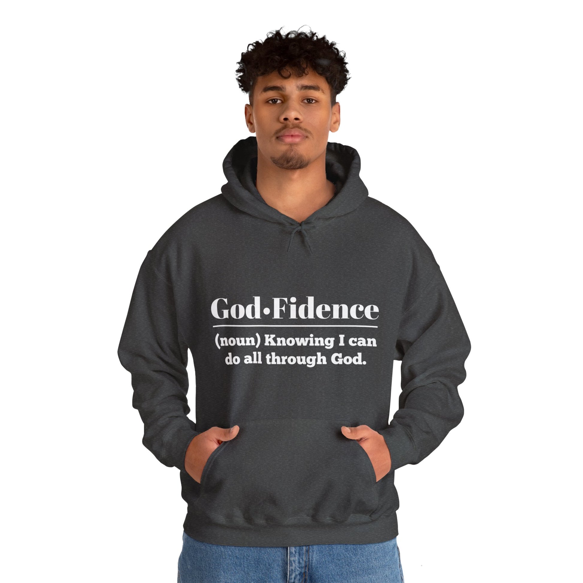 God-Fidence Men's Hoodie (White Logo) - Sweet Baby Jeez Teez