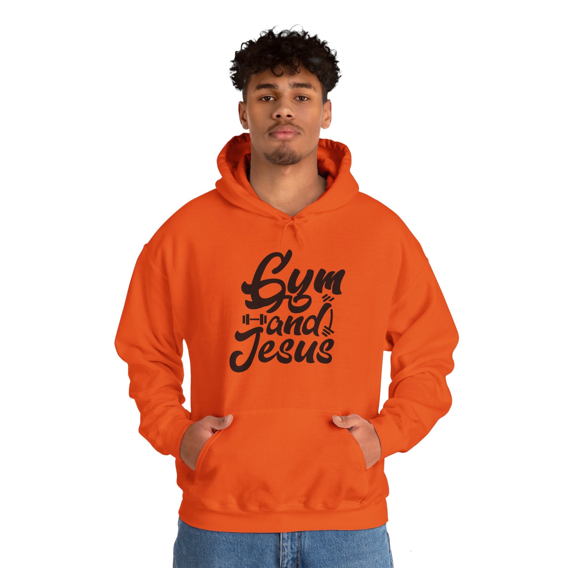 Gym and Jesus Men's Hoodie (Black Logo) - Sweet Baby Jeez Teez