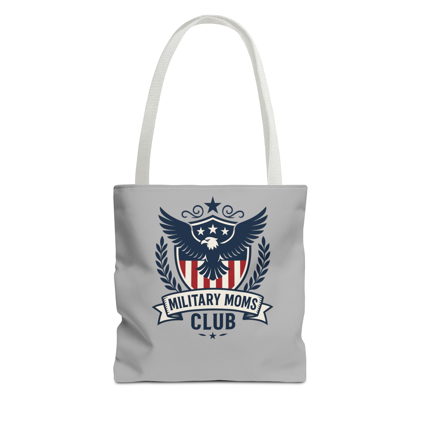 Military Moms Club Tote Bag (Gray with Choice of Handles) - Sweet Baby Jeez Teez