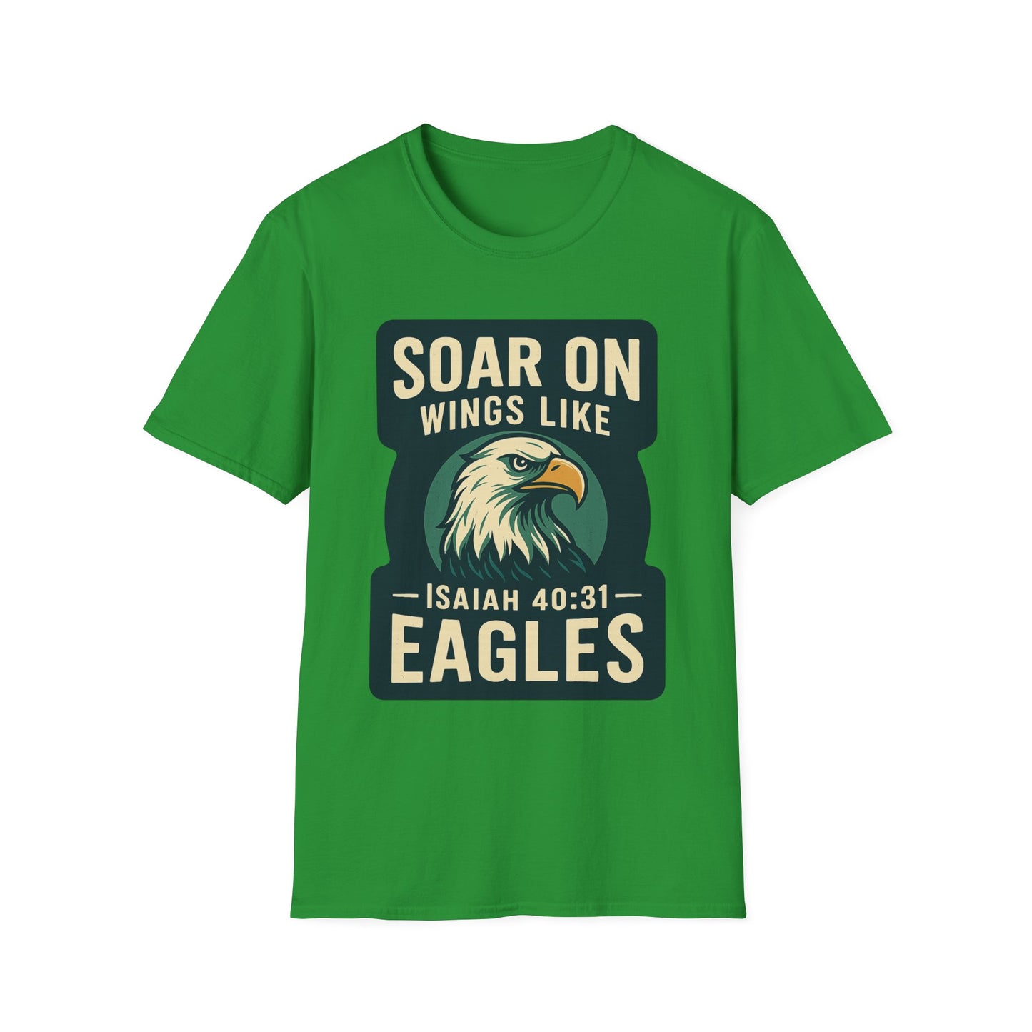 "Isiah 40:31" Soar on Wings Bible Verse Softstyle Tshirt