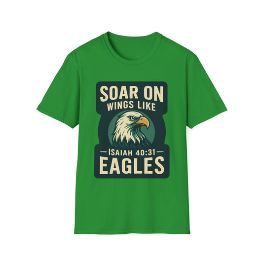 "Isiah 40:31" Soar on Wings Bible Verse Softstyle Tshirt