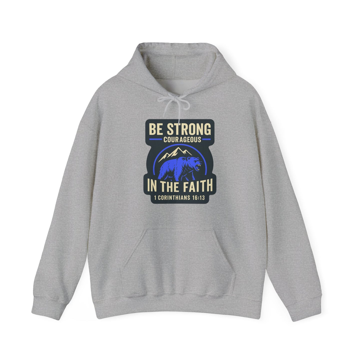 "Be Strong and Courageous" Bear Bible Verse Sweatshirt