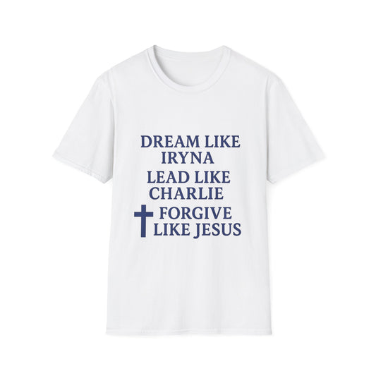 Dream, Lead, Forgive Men's Unisex Tshirt (Midnight Blue Logo)