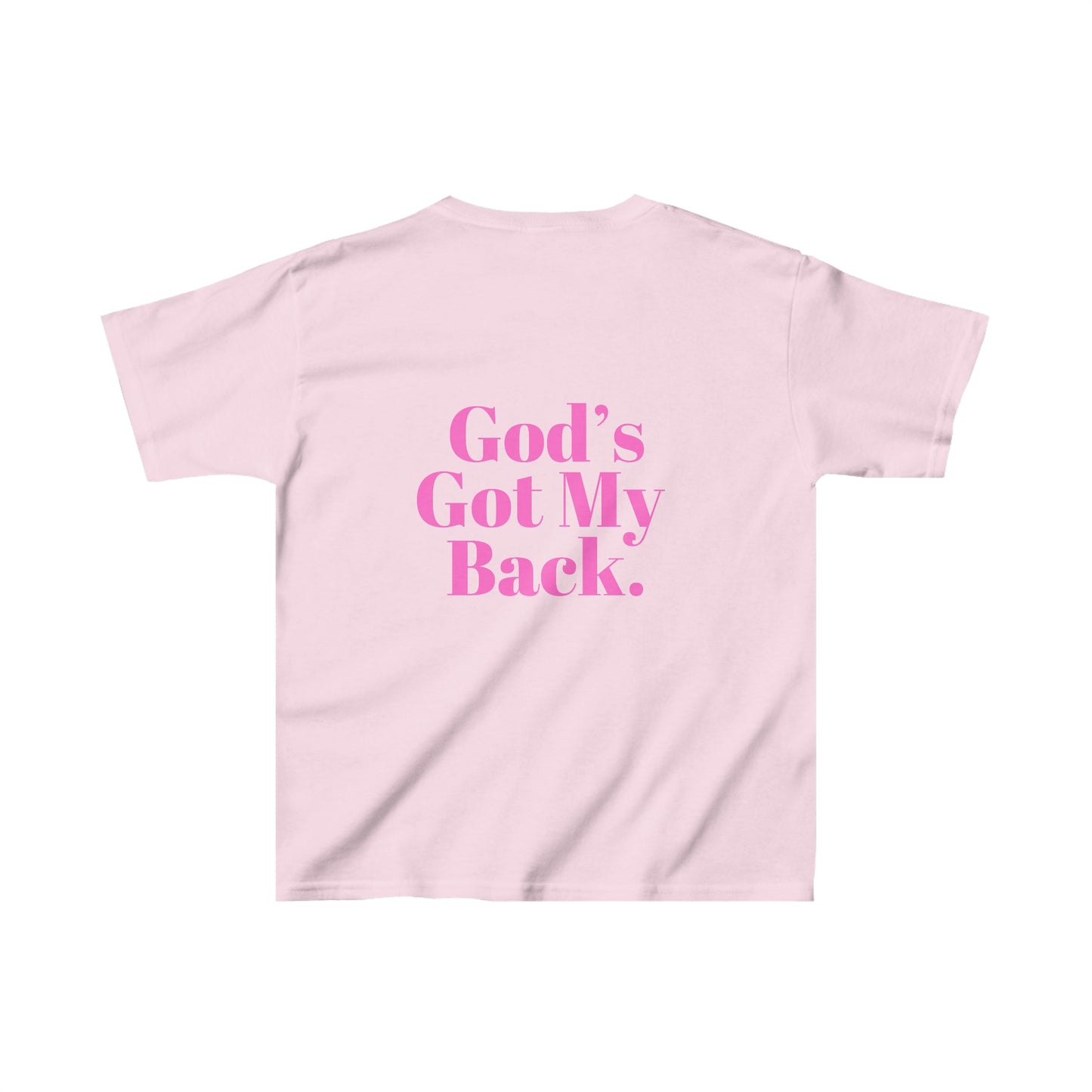 Gods Got My Back Girls Tshirt (Pink Logo) - Sweet Baby Jeez Teez