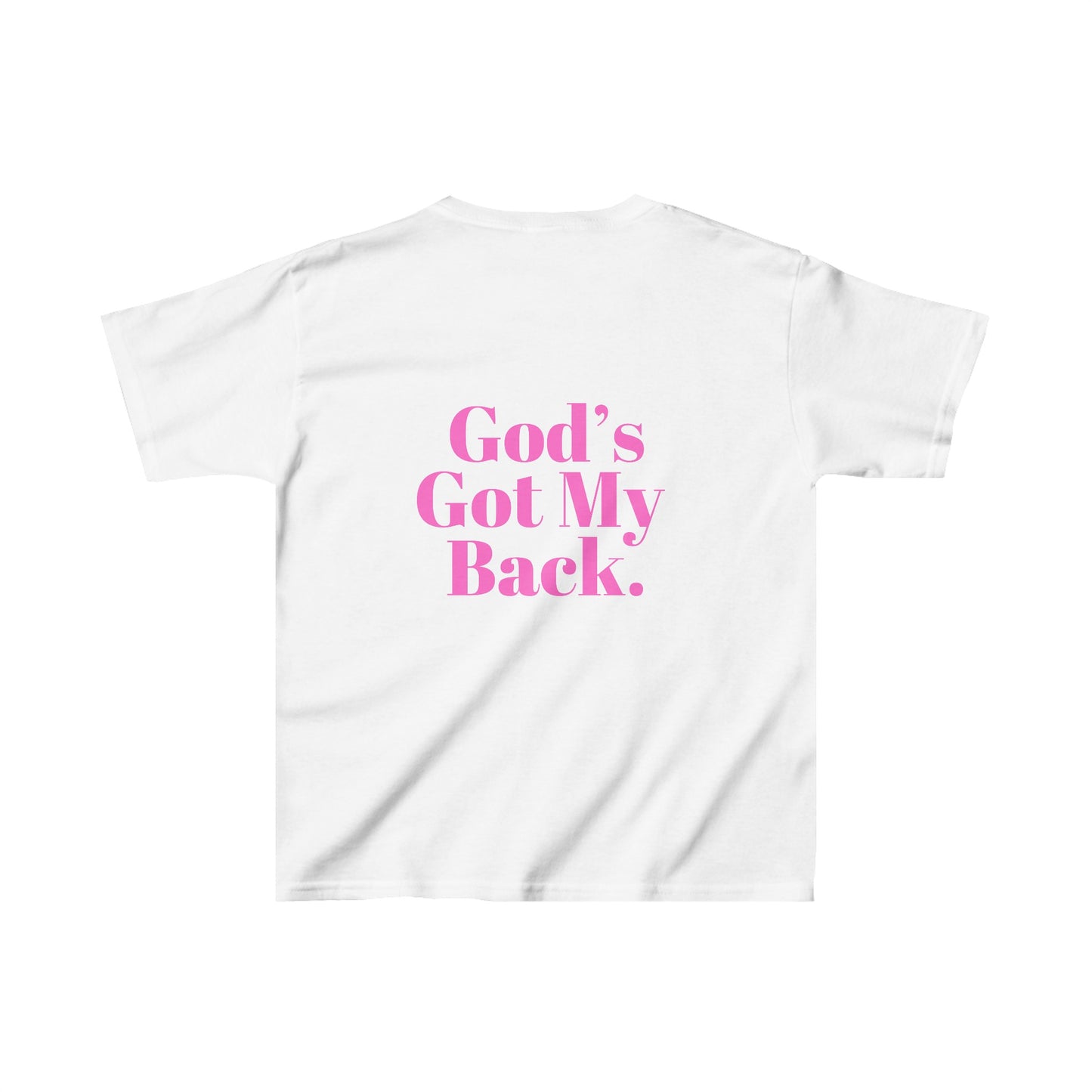 Gods Got My Back Girls Tshirt (Pink Logo) - Sweet Baby Jeez Teez