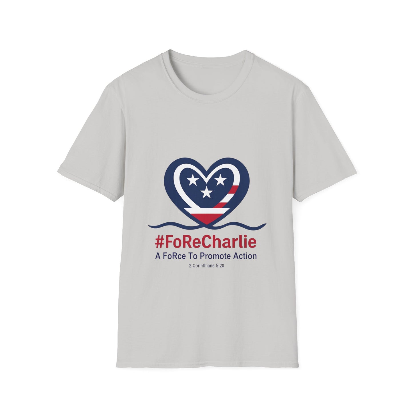 "FoRe Charlie" Ambassador Pageant Memorial Tshirt of Charlie Kirk (Heart Logo)
