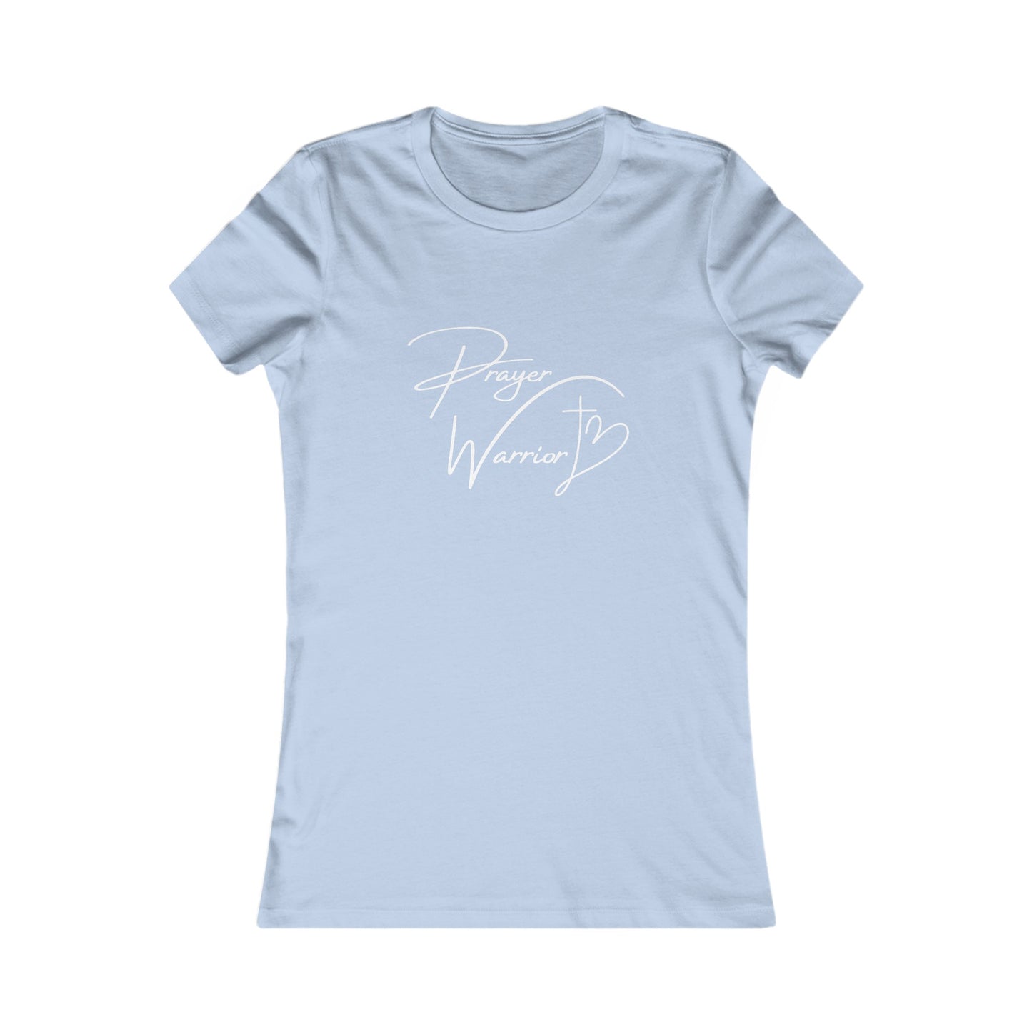 Prayer Warrior Cross Heart Women's Fitted Tshirt (White Logo) - Sweet Baby Jeez Teez