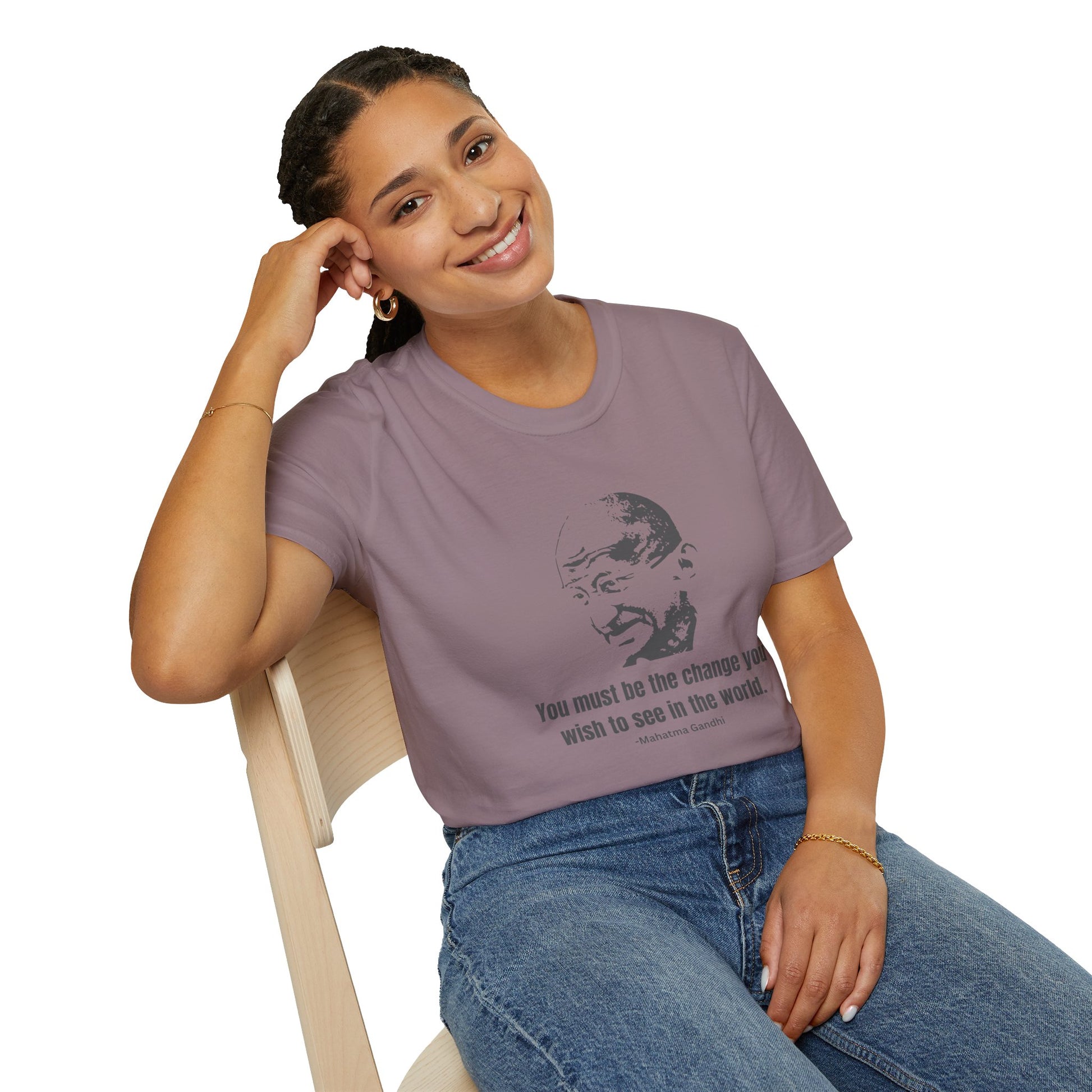 Be the Change Women's Relaxed/Plus Tshirt (IW Gray Logo) - Sweet Baby Jeez Teez