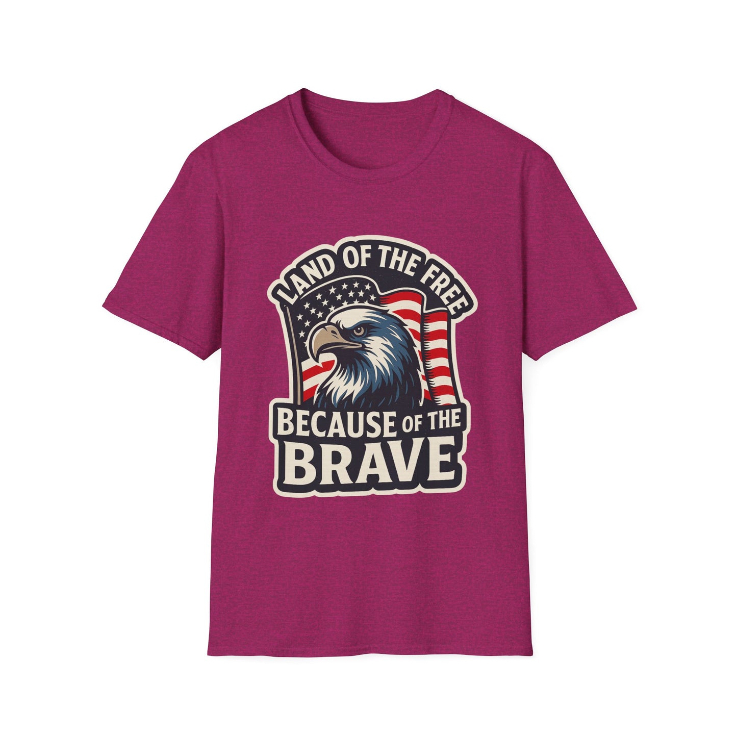 "Land of the Free" Patriotic Eagle Softstyle T-Shirt (American Flag)