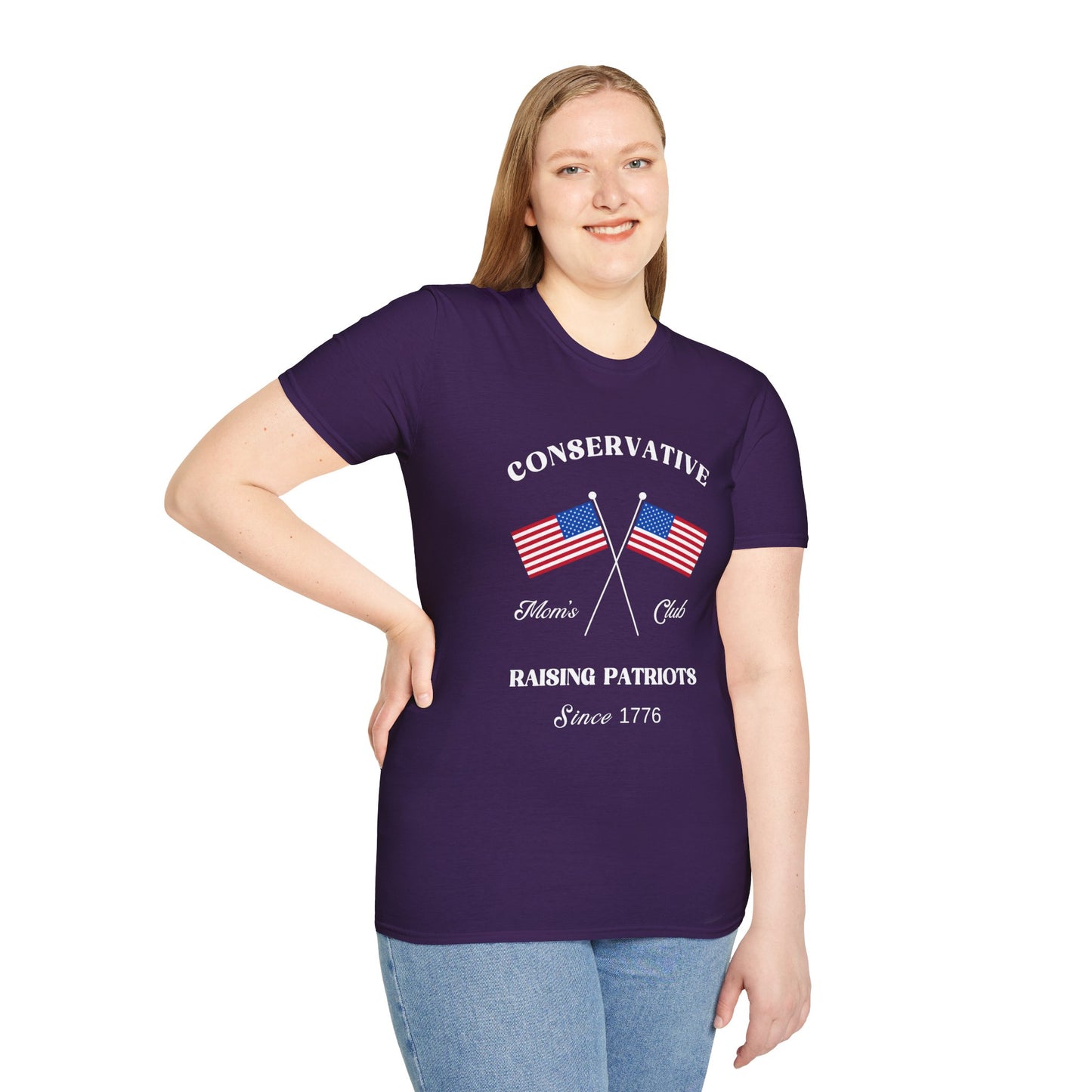 Conservative Mom's Club Women's Plus/Relaxed Tshirt (White Logo)