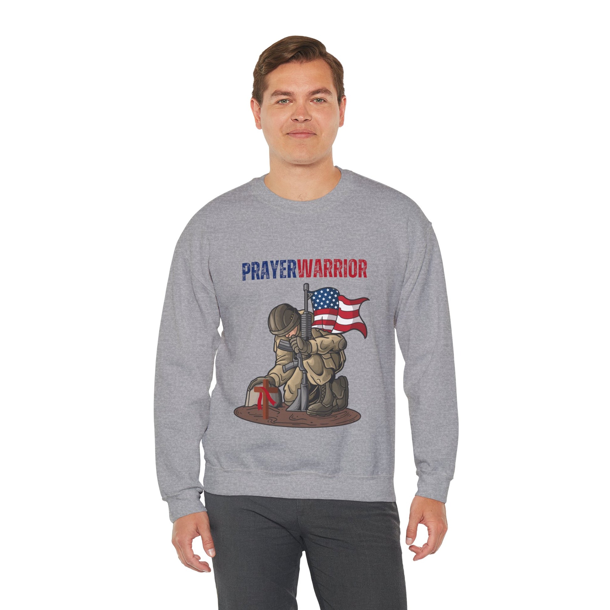 Prayer Warrior Soldier Men's Sweatshirt - Sweet Baby Jeez Teez