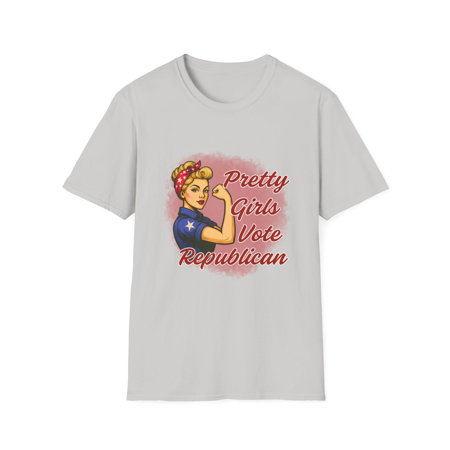 "Pretty Girls Vote Republican" Empowered Women Softstyle T-Shirt Tee (Blonde)