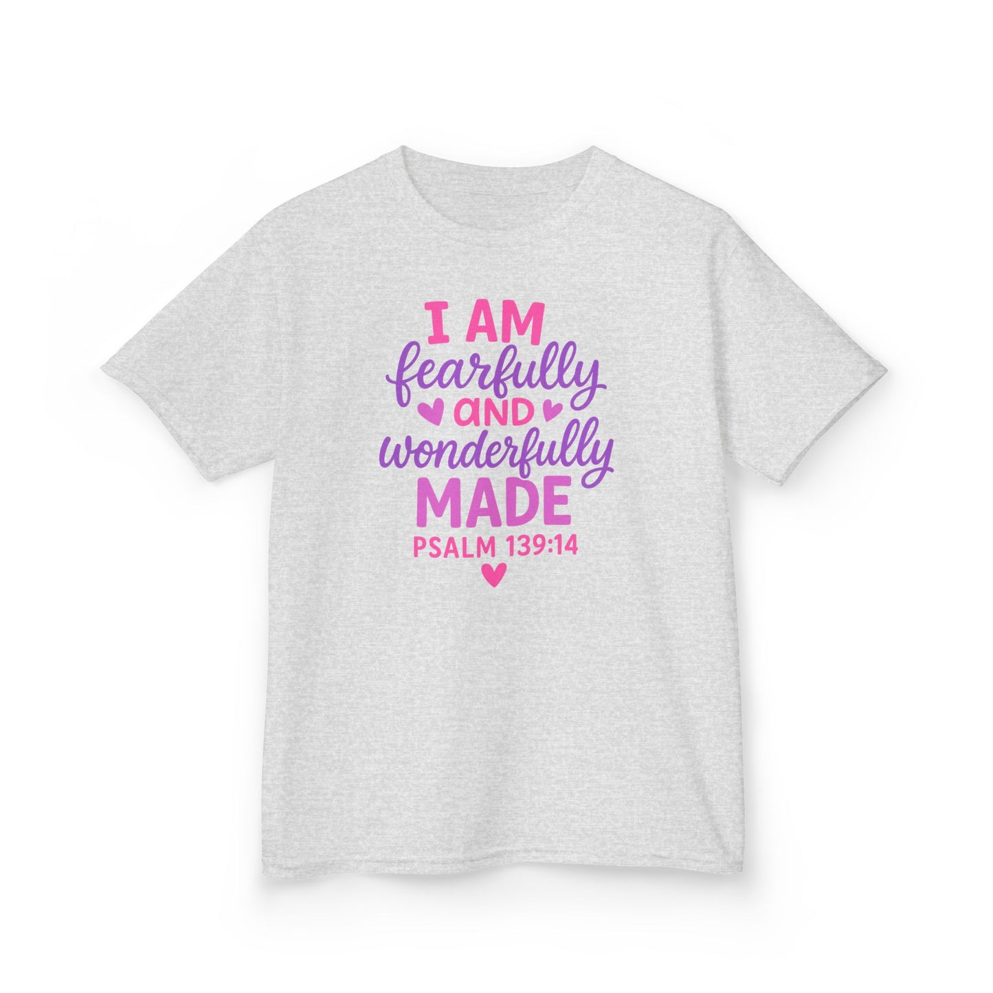 "Wonderfully Made" Christian Bible Verse Girls Tshirt