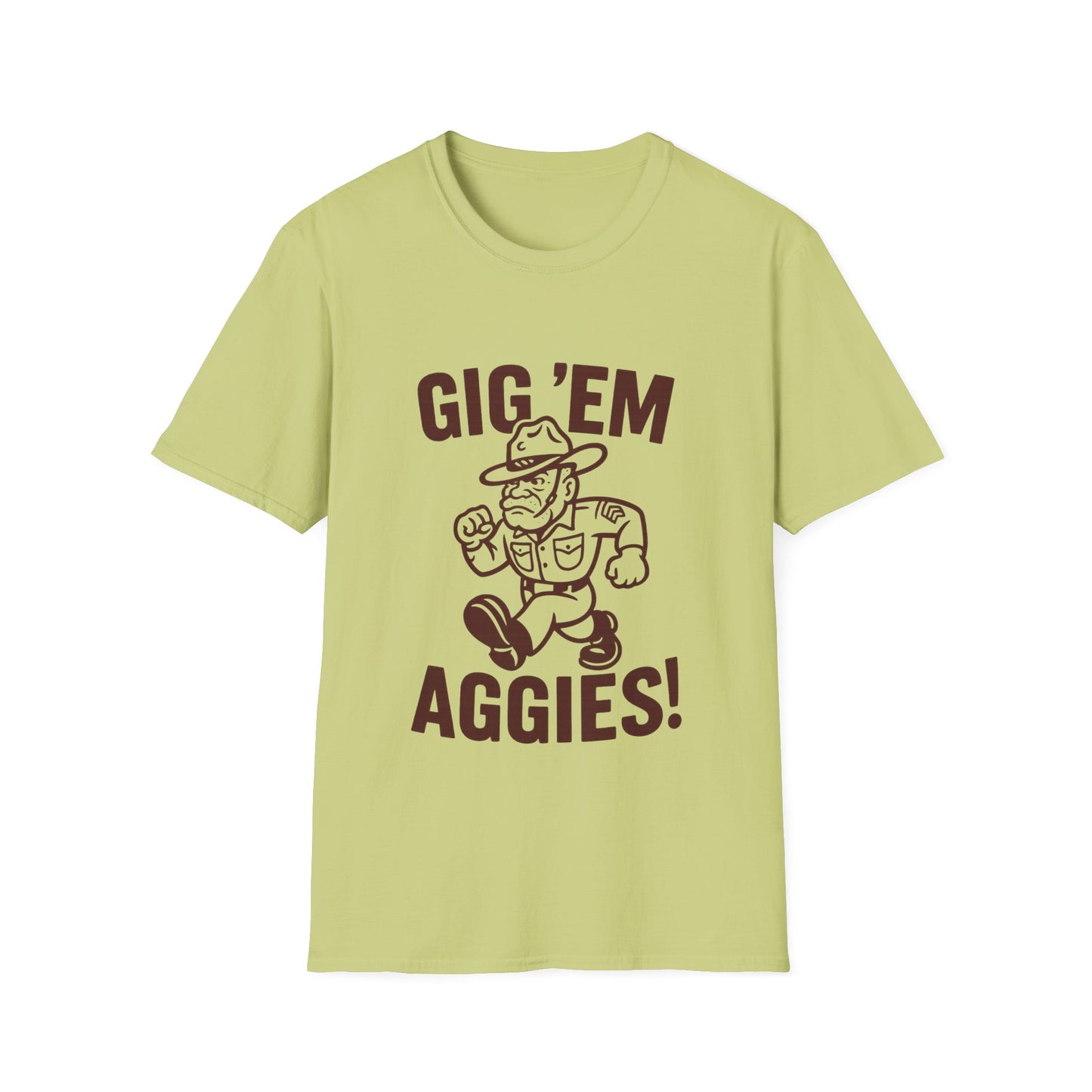 Gig Em Old Sarge Unisex Softstyle Tshirt - Sweet Baby Jeez Teez