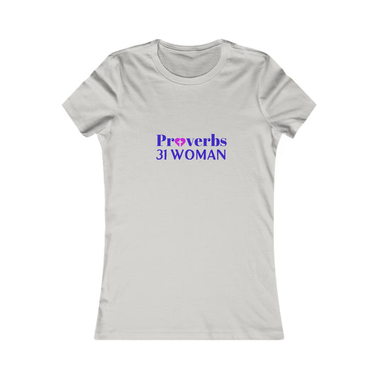Proverbs 31 Woman Fitted Tshirt (Royal & Fuchsia Logo) - Sweet Baby Jeez Teez