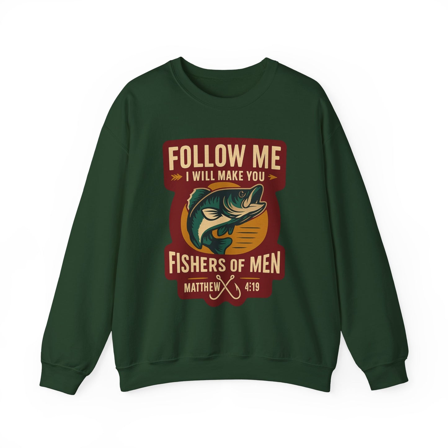 "Follow Me" Fisherman Bible Verse Crewneck Sweatshirt