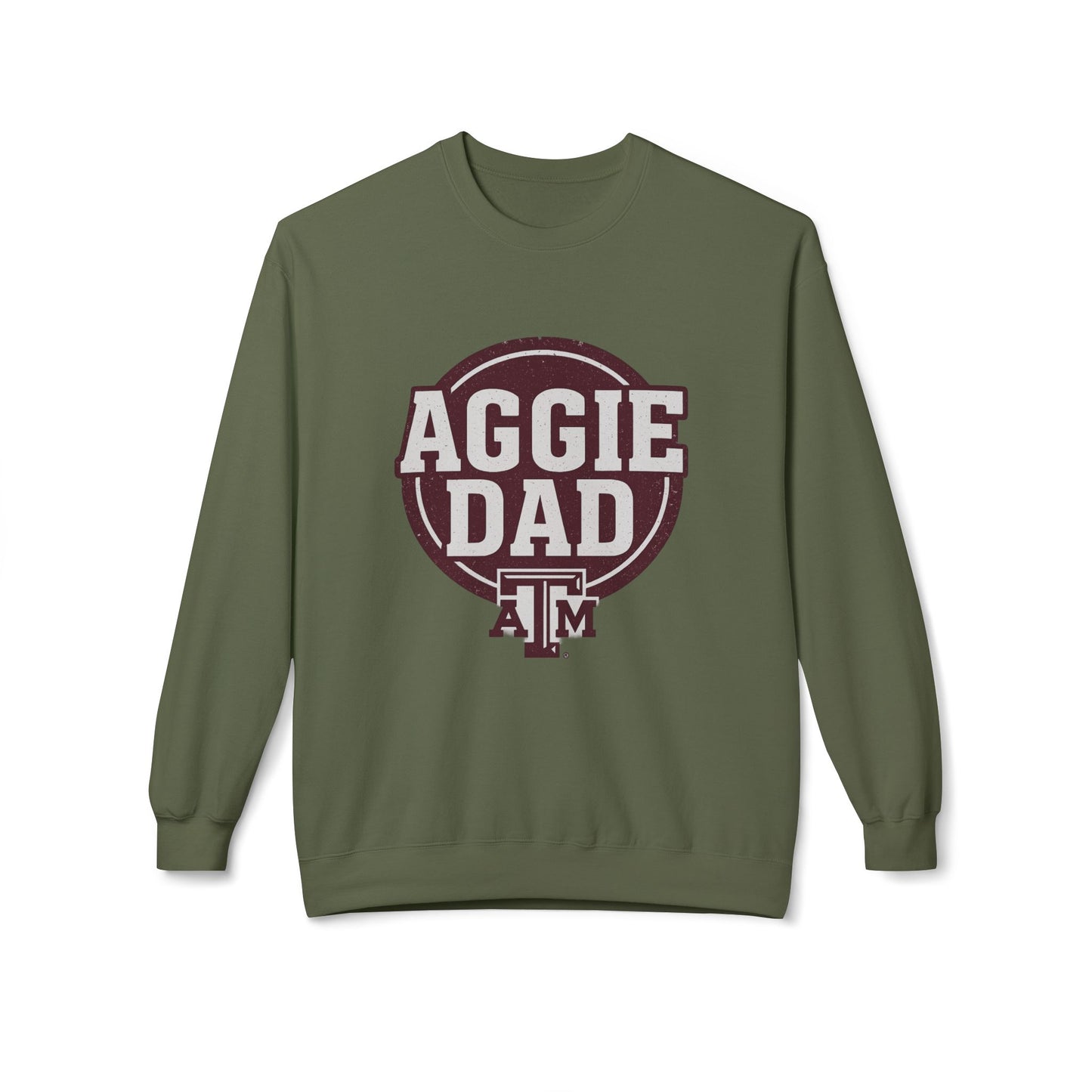 Aggie Dad Texas A&M Midweight Fleece Crewneck Sweatshirt - Sweet Baby Jeez Teez