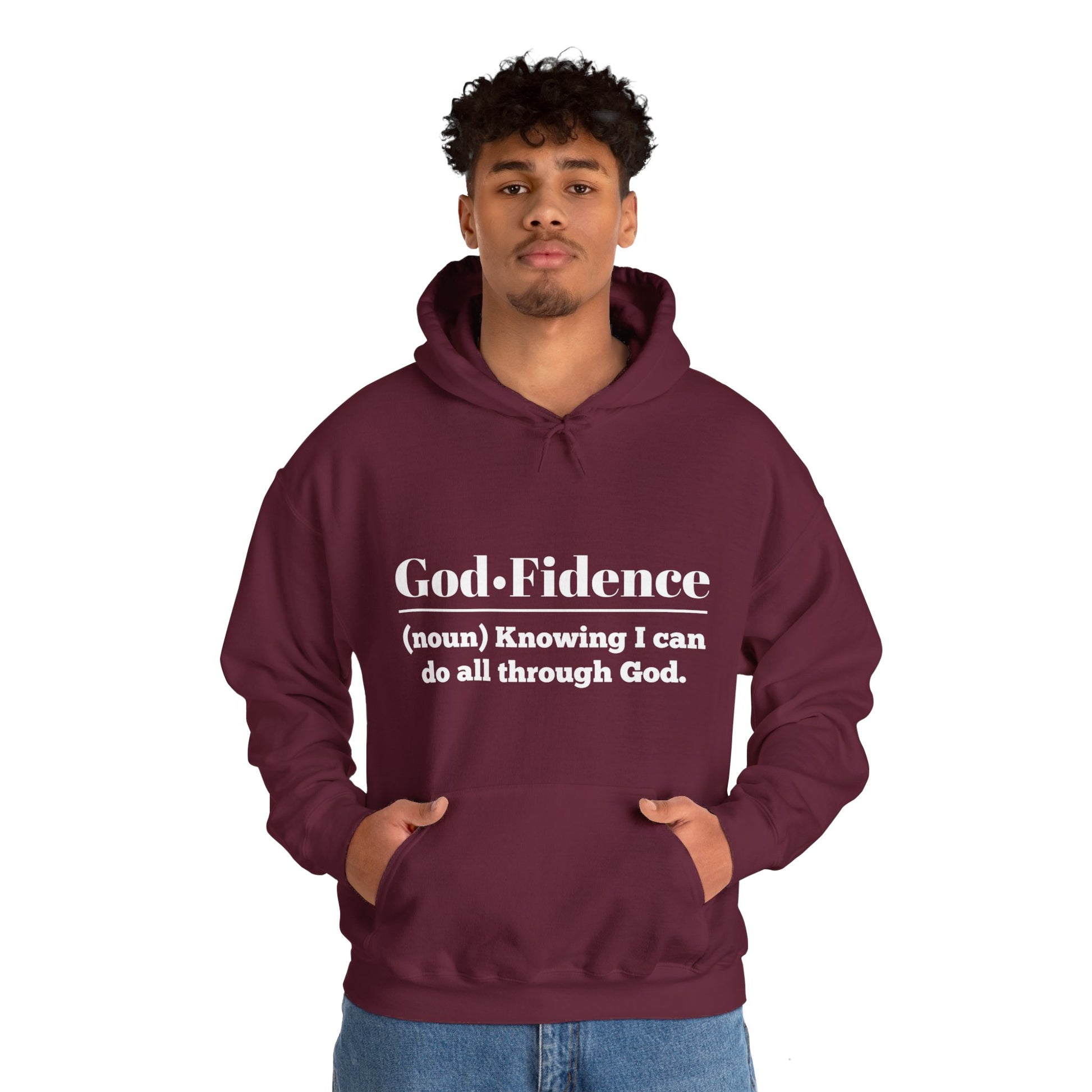 God-Fidence Men's Hoodie (White Logo) - Sweet Baby Jeez Teez