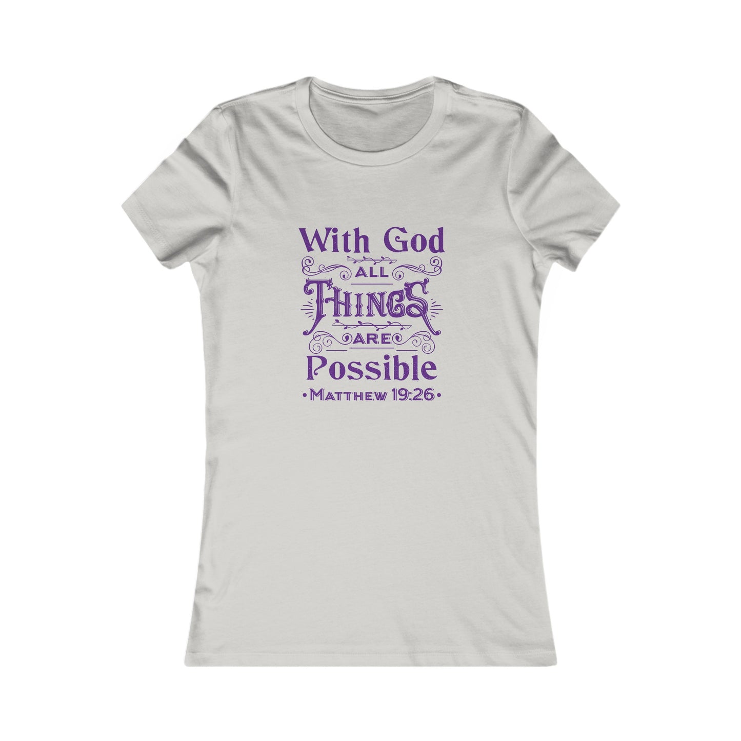 All Things Womens Fitted Tshirt (Purple Logo) - Sweet Baby Jeez Teez