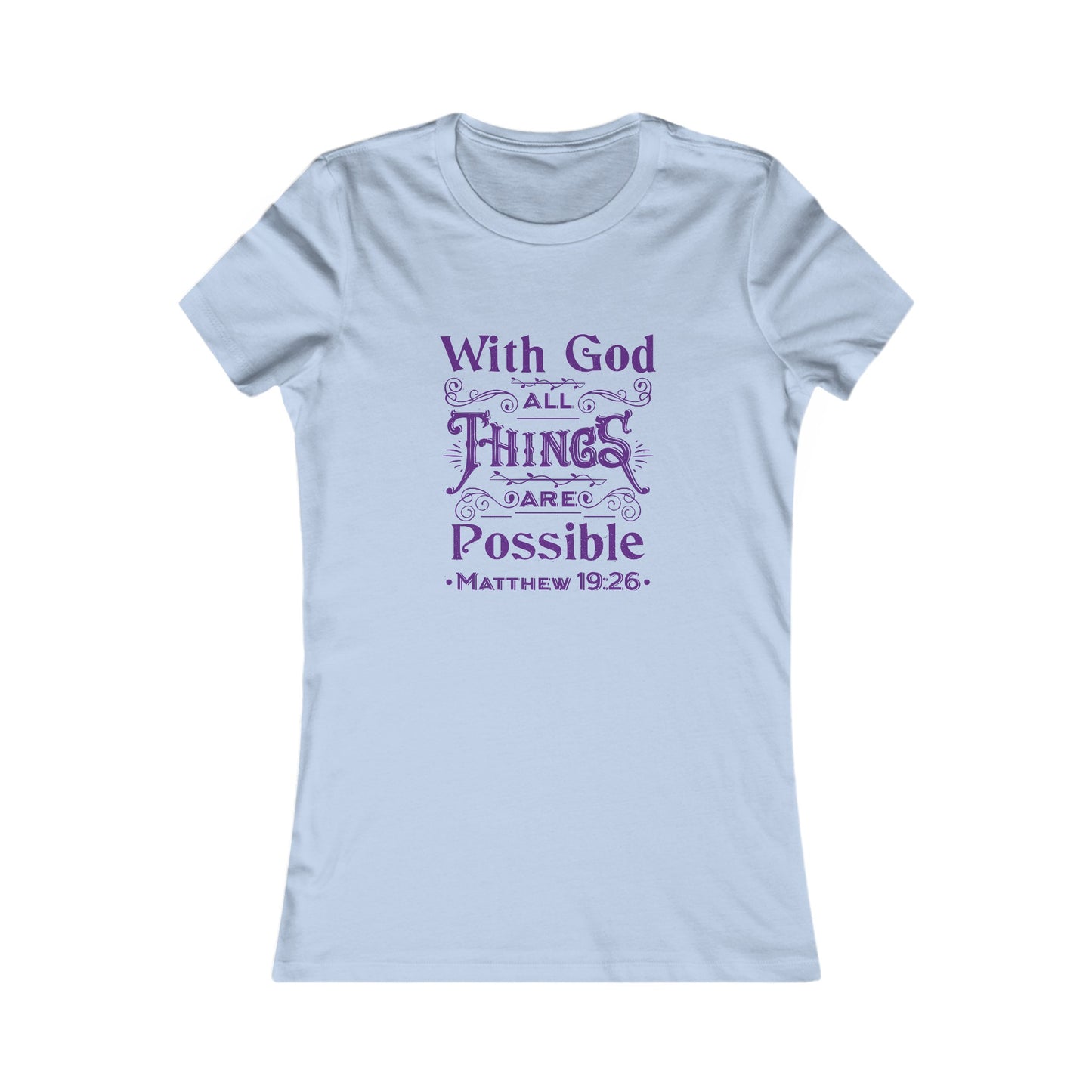 All Things Womens Fitted Tshirt (Purple Logo) - Sweet Baby Jeez Teez