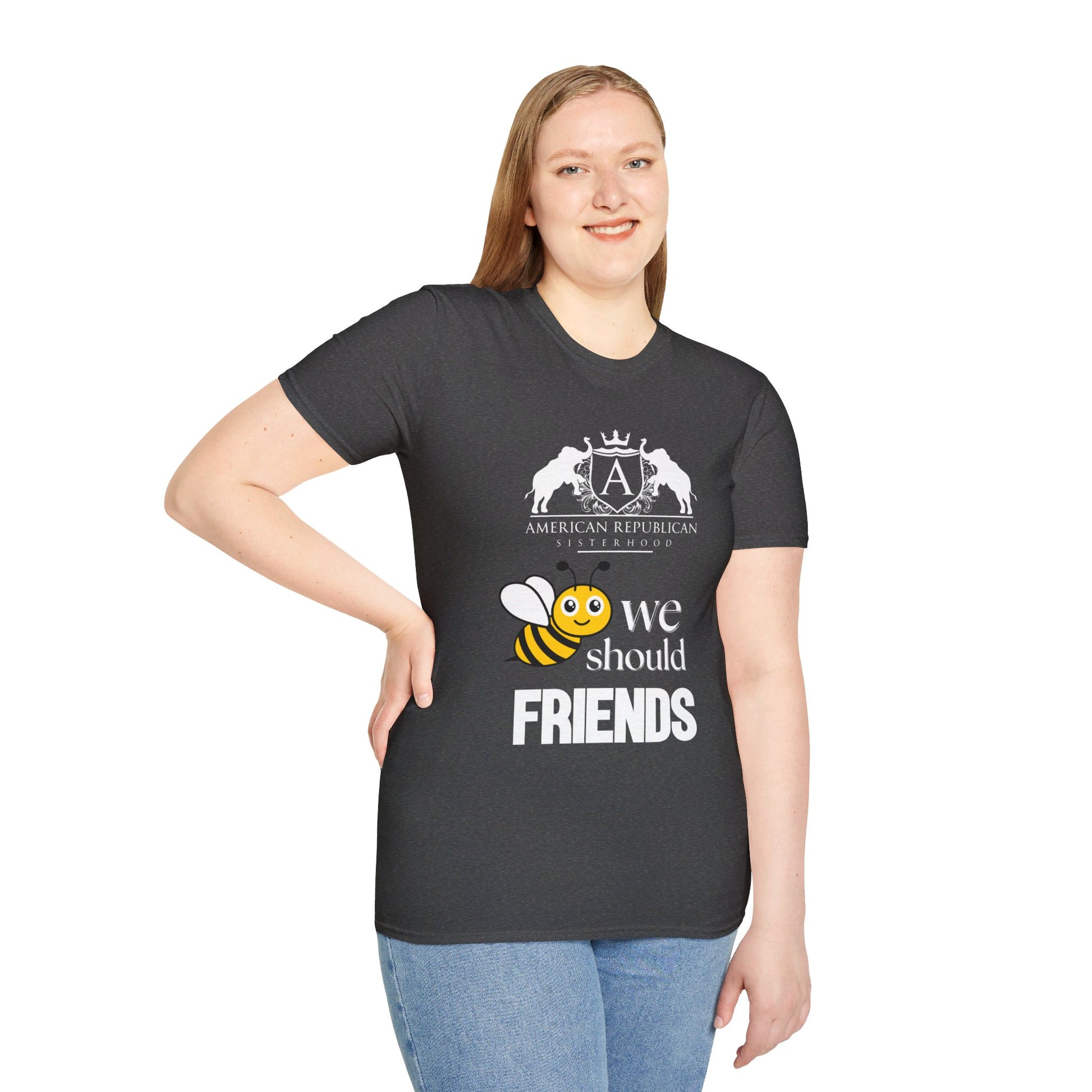 Bee Friends Women's Relaxed/Unisex Tshirt (ARS - Cartoon Logo) - Sweet Baby Jeez Teez