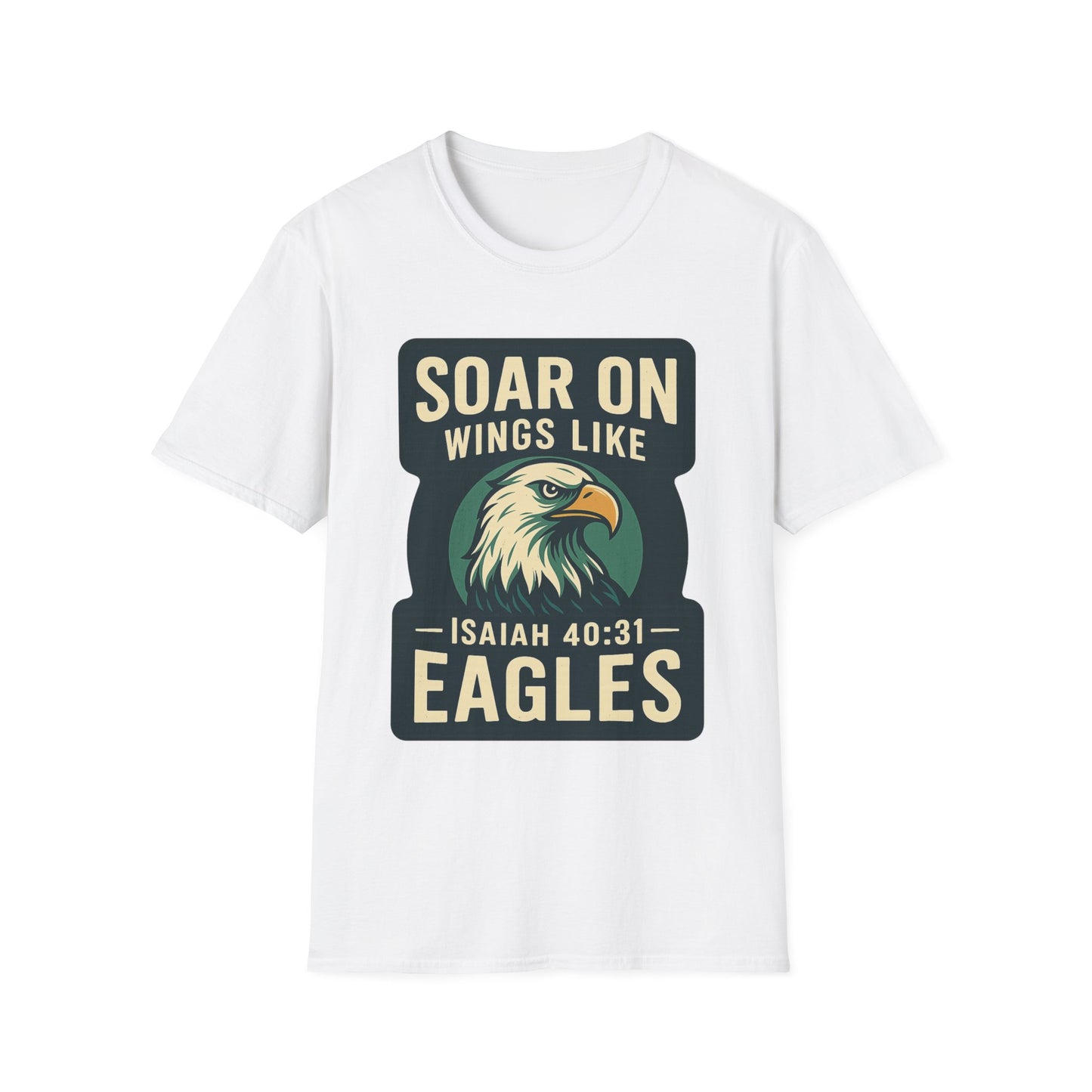 "Isiah 40:31" Soar on Wings Bible Verse Softstyle Tshirt