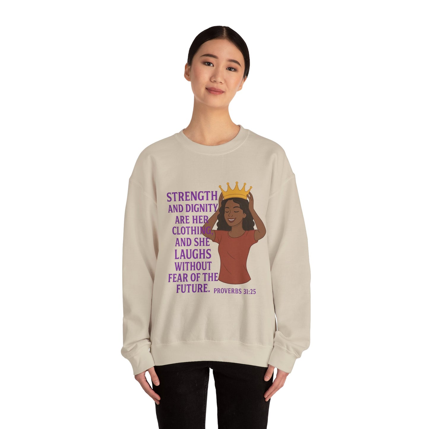 "Strength & Dignity" Proverbs 31 Bible Verse Women's Sweatshirt