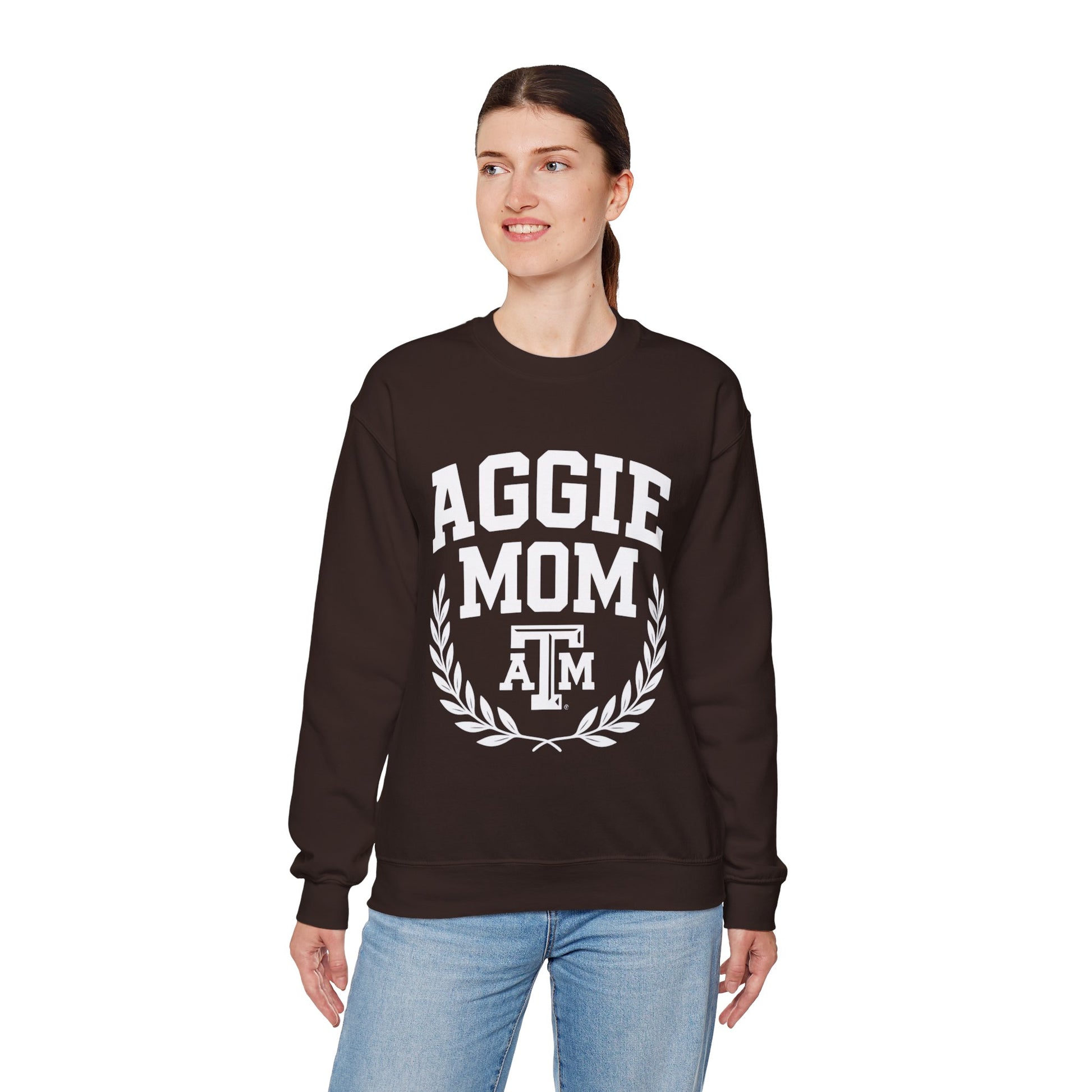 Aggie Mom Texas A&M Cozy Women's Crewneck Sweatshirt - Sweet Baby Jeez Teez