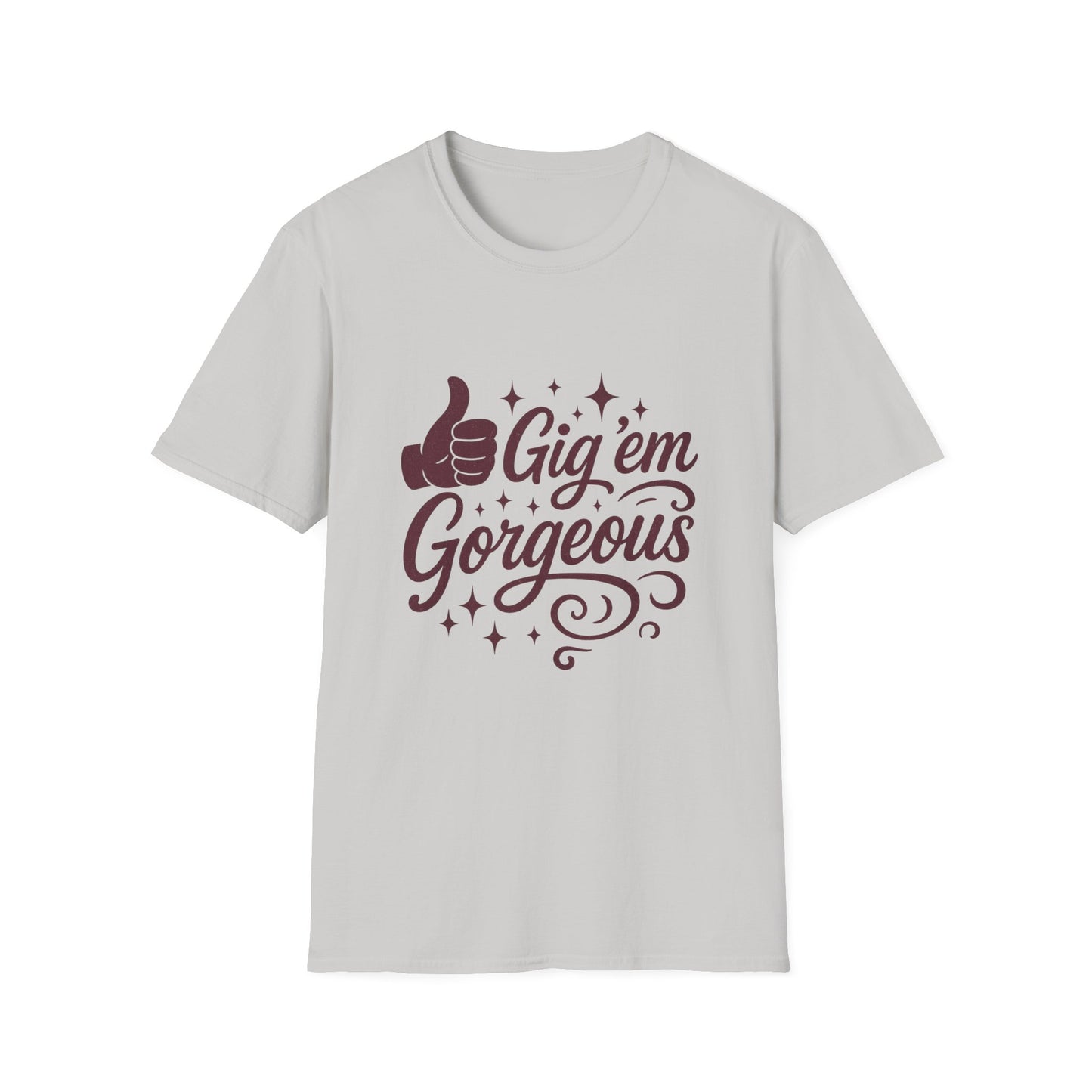 Gig 'em Gorgeous Unisex Softstyle T-Shirt Texas A&M Apparel - Sweet Baby Jeez Teez