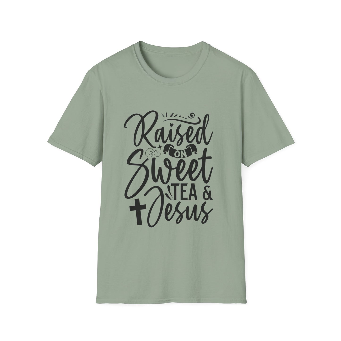 Sweet Tea and Jesus Women's Relaxed/Plus Tshirt (Black Logo) - Sweet Baby Jeez Teez