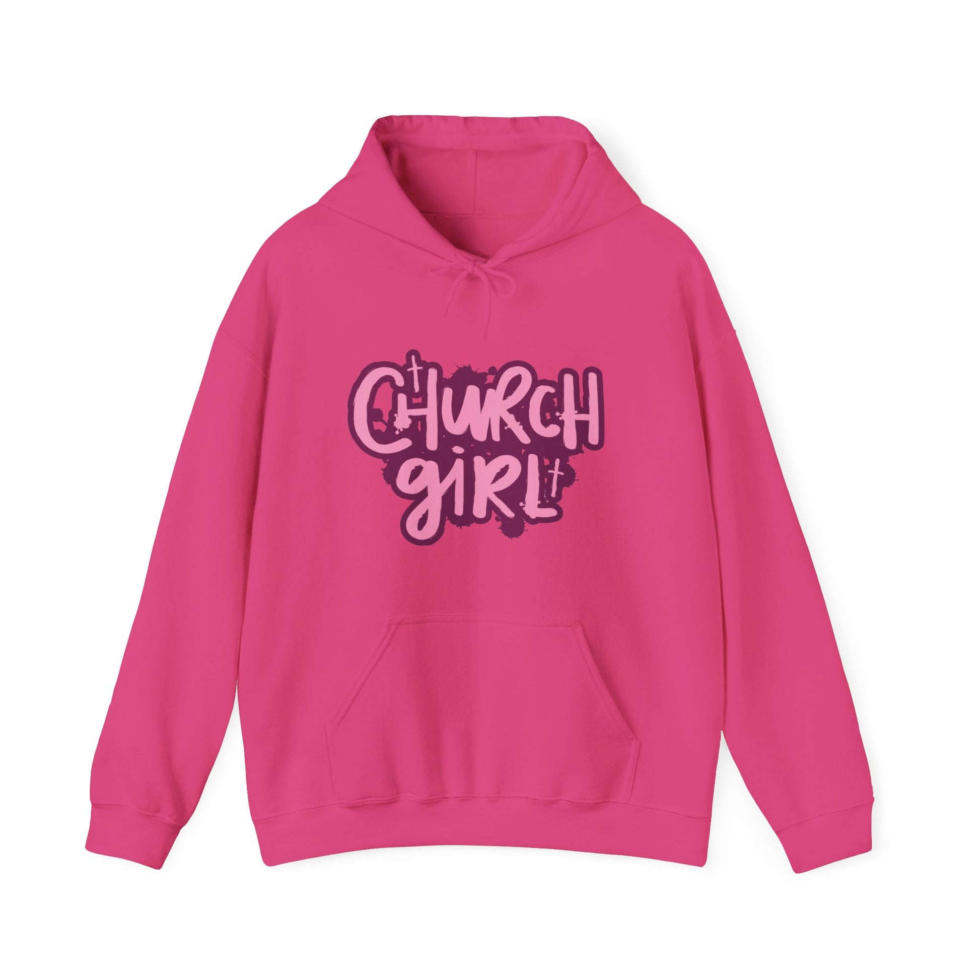 Church Girl Women's Hoodie (Pinks Logo) - Sweet Baby Jeez Teez