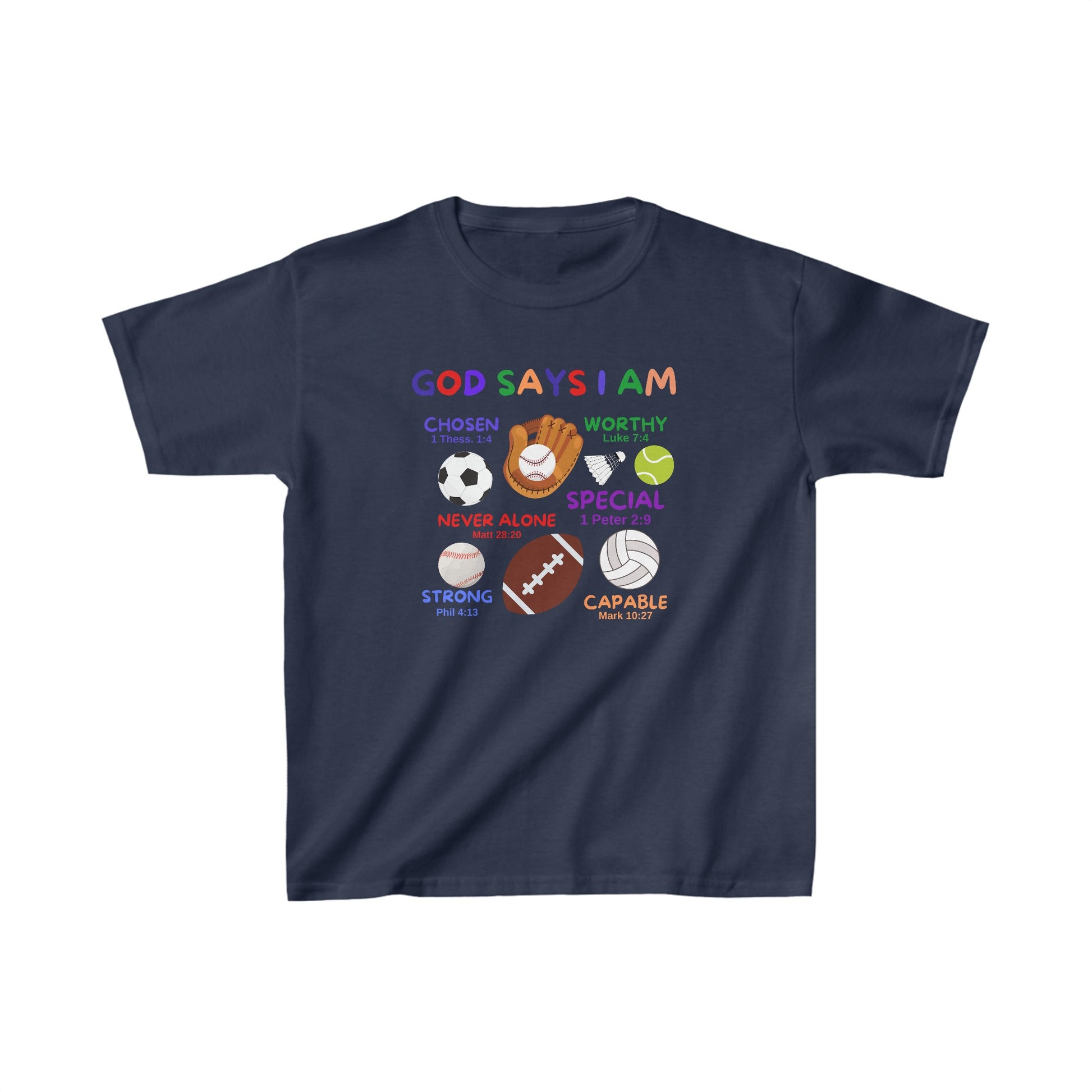 God Says I am Boys Tshirt (Sports Logo) - Sweet Baby Jeez Teez