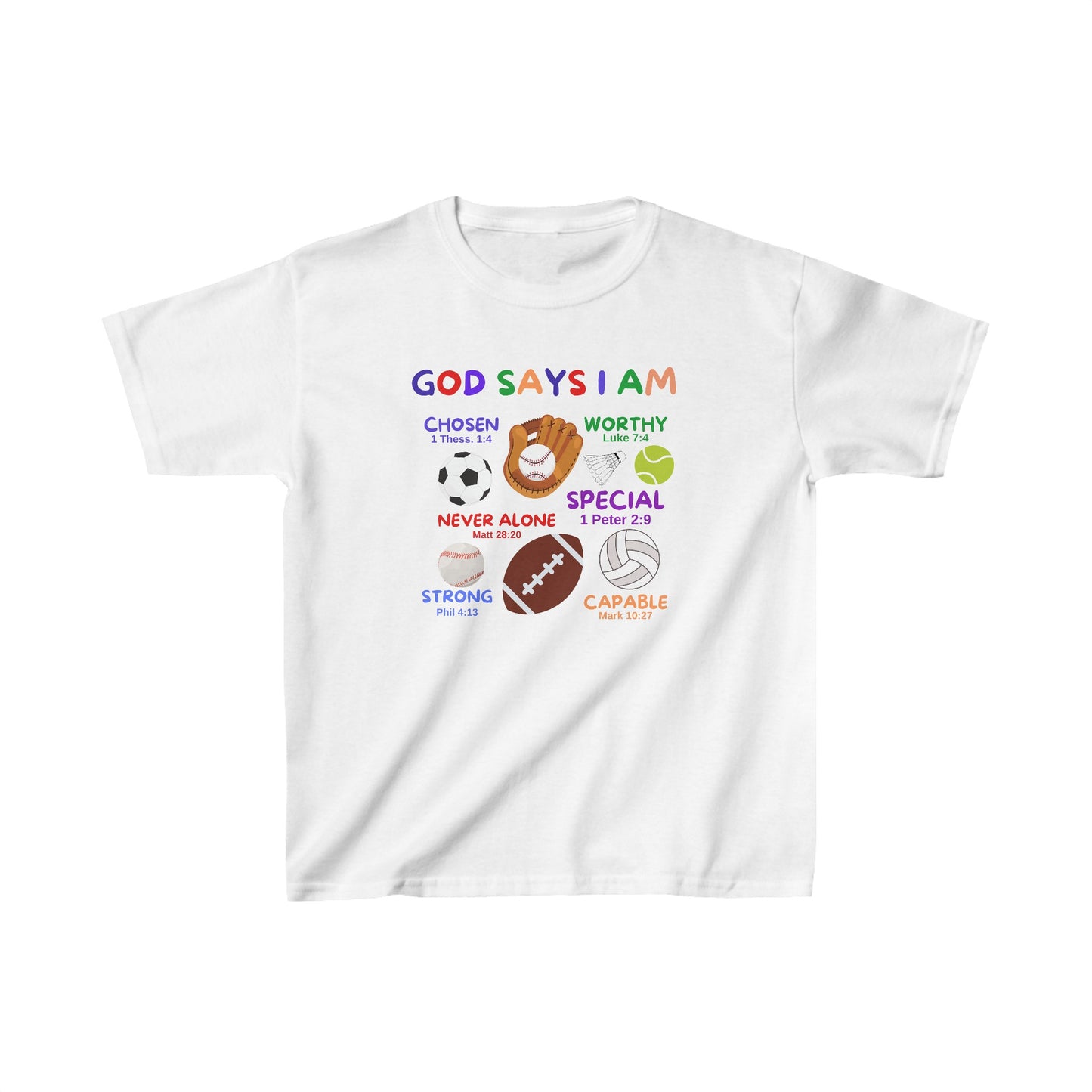 God Says I am Boys Tshirt (Sports Logo) - Sweet Baby Jeez Teez