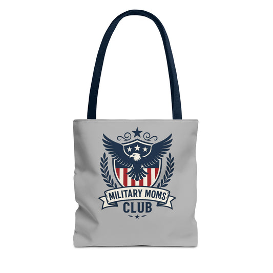 Military Moms Club Tote Bag (Gray with Choice of Handles) - Sweet Baby Jeez Teez
