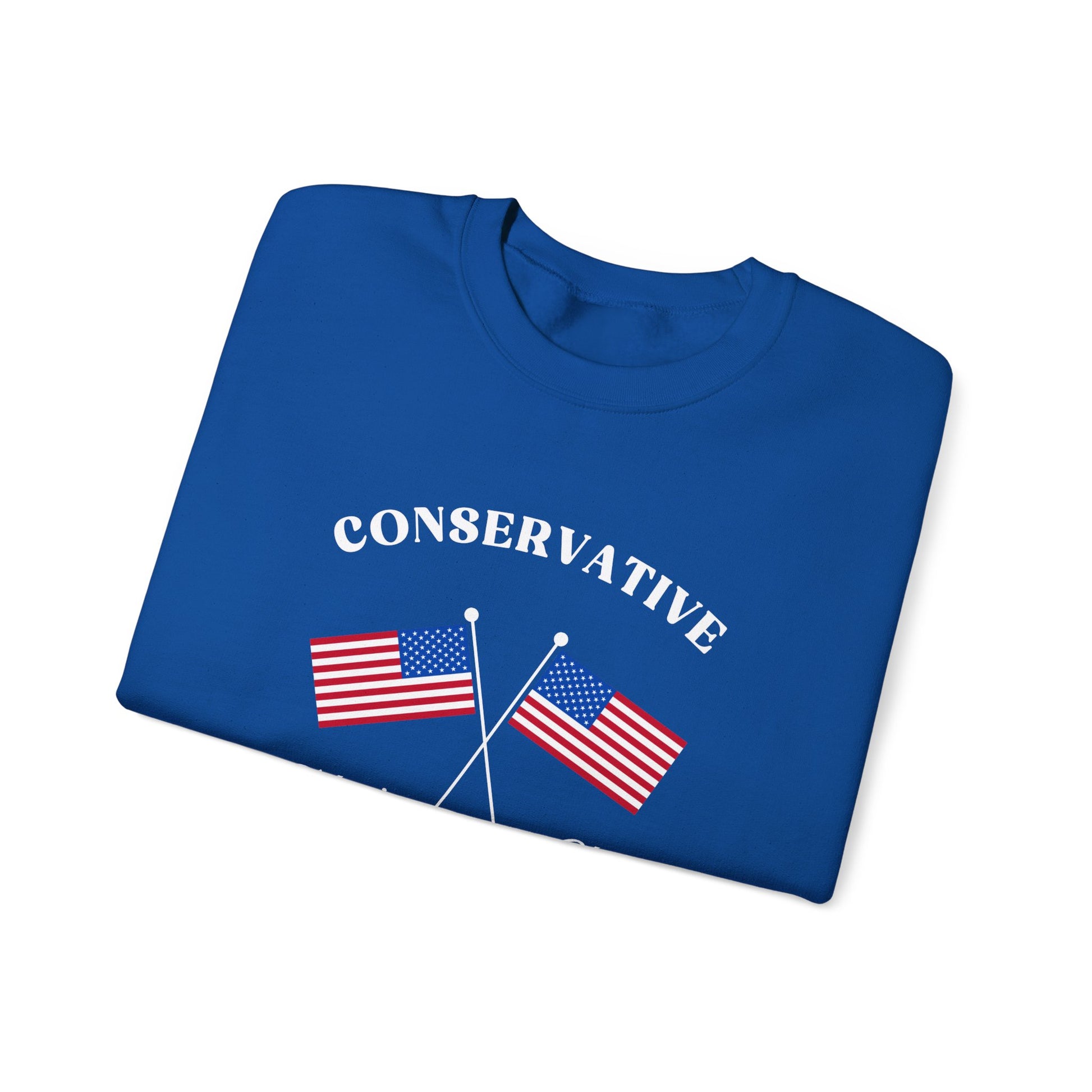 Conservative Mom's Club Crewneck Sweatshirt - Raising Patriots Since 1776 (White Logo) - Sweet Baby Jeez Teez