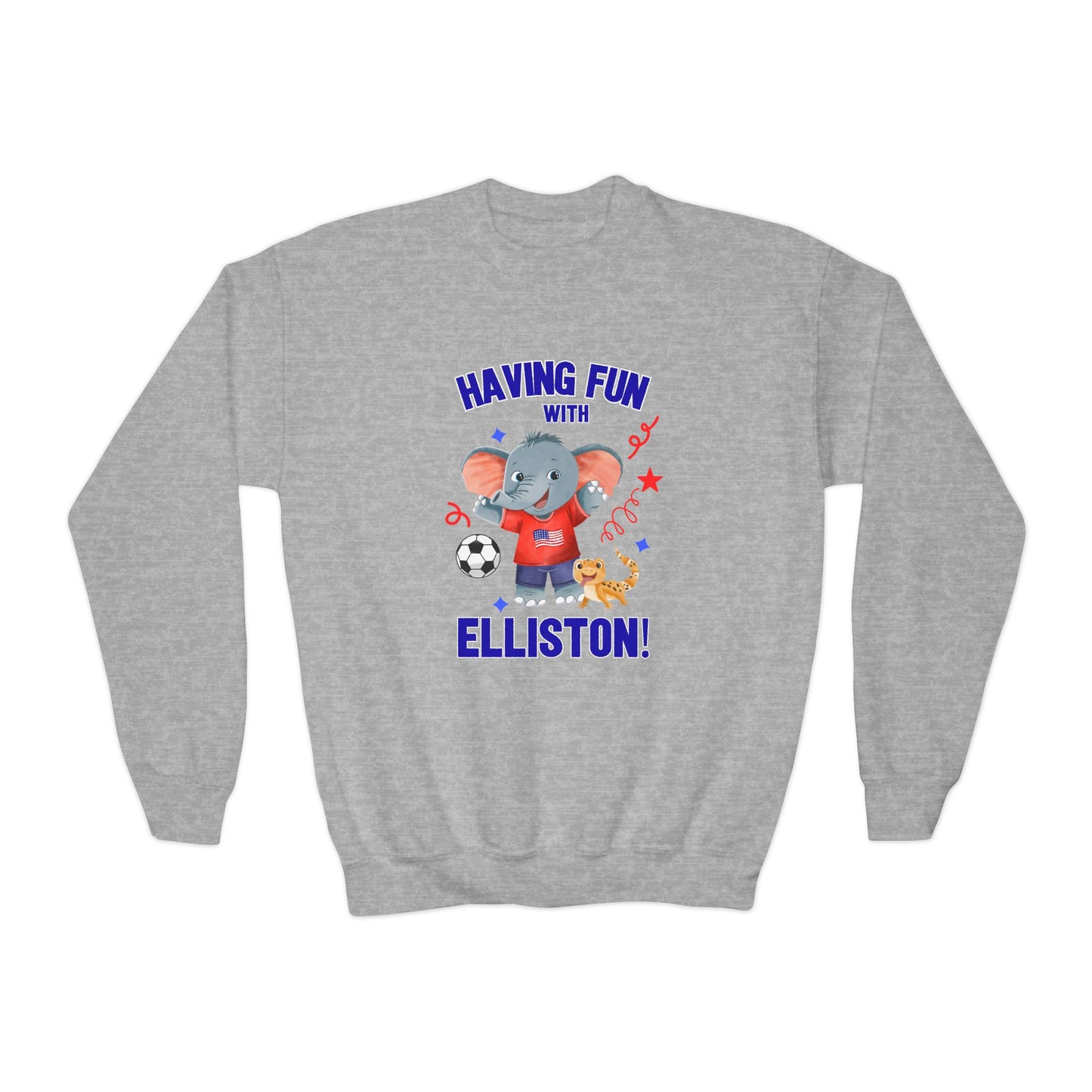 Elliston the Elephant (TM), Having Fun with Elliston Kids Sweatshirt - Sweet Baby Jeez Teez