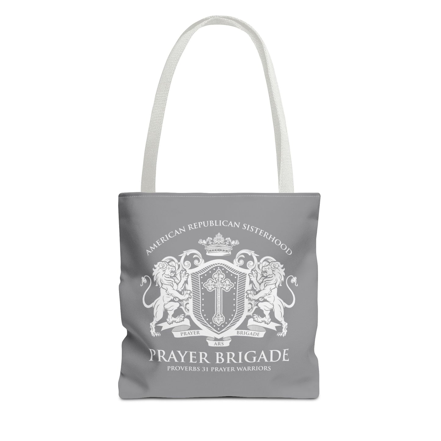 ARS Prayer Brigade Tote Bag (Light Gray with Light Gray Logo)