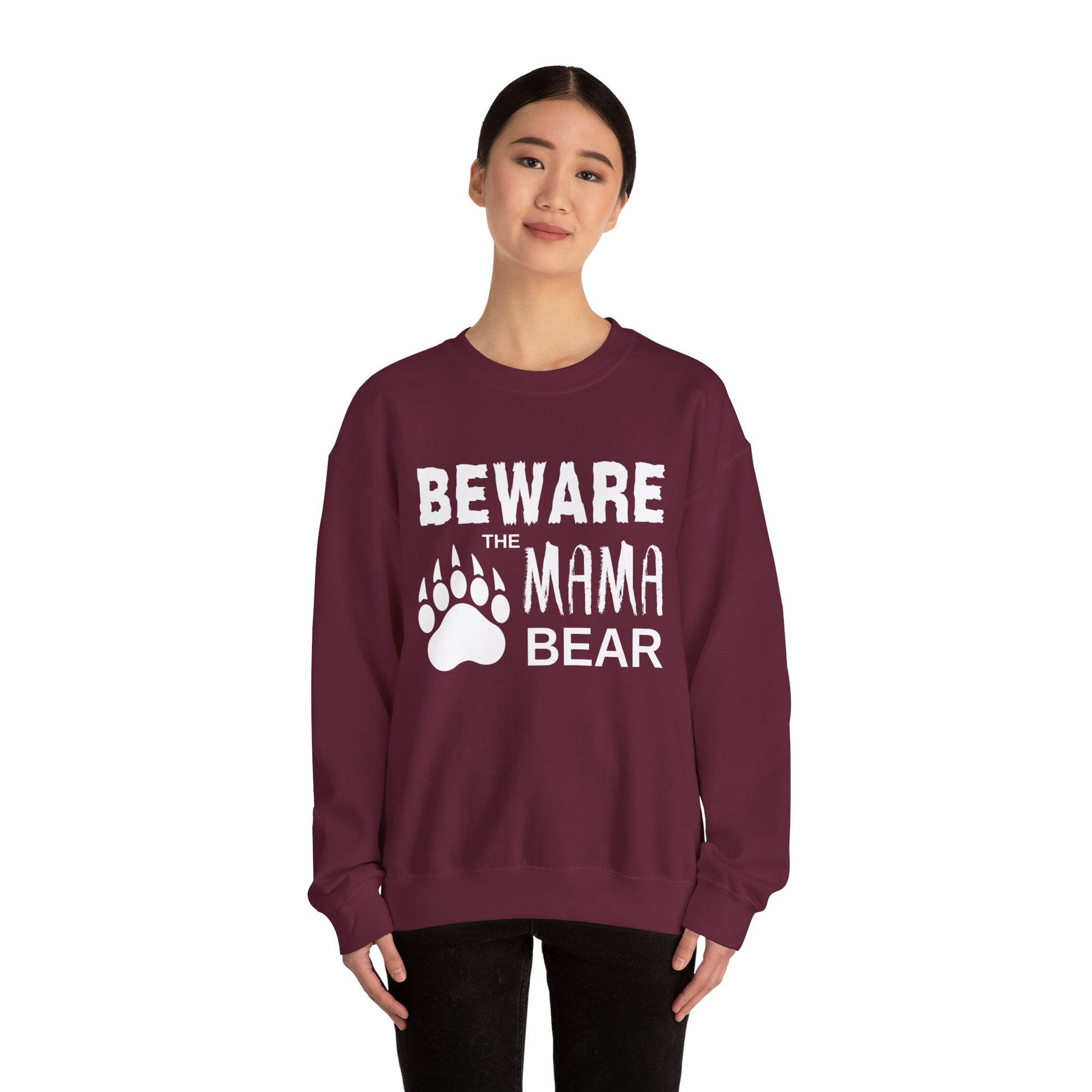 Mama Bear Women's Relaxed Sweatshirt (White Logo) - Sweet Baby Jeez Teez