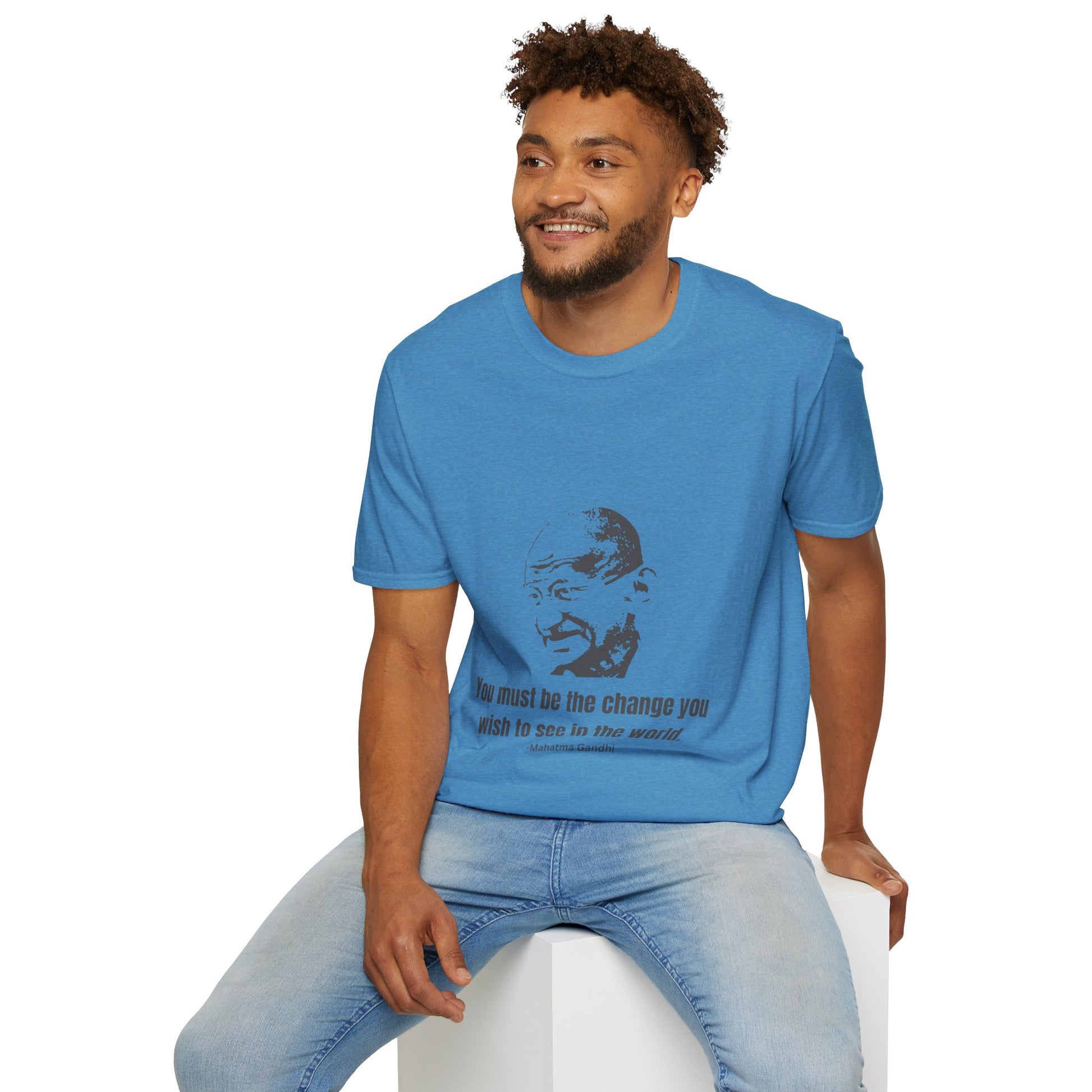 Be the Change Men's Tshirt (IW Gray Logo) - Sweet Baby Jeez Teez