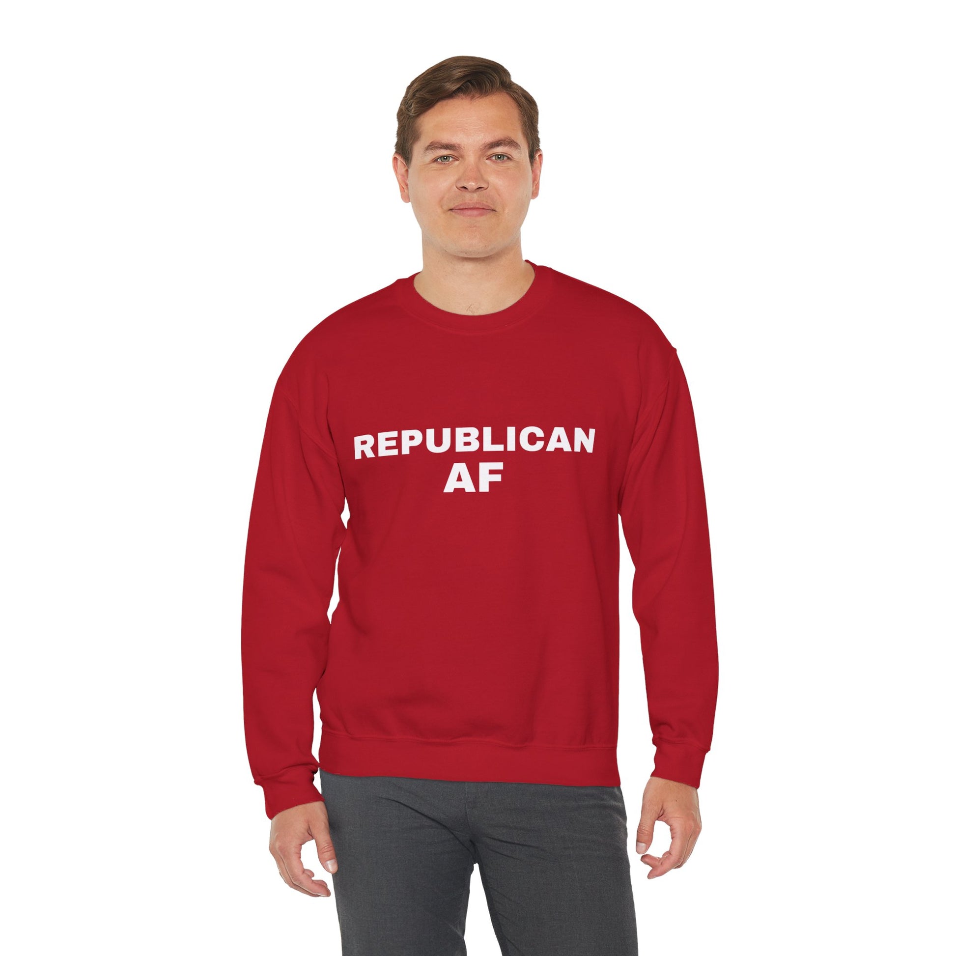 Republican AF Men's Crewneck Sweatshirt (White Logo) - Sweet Baby Jeez Teez