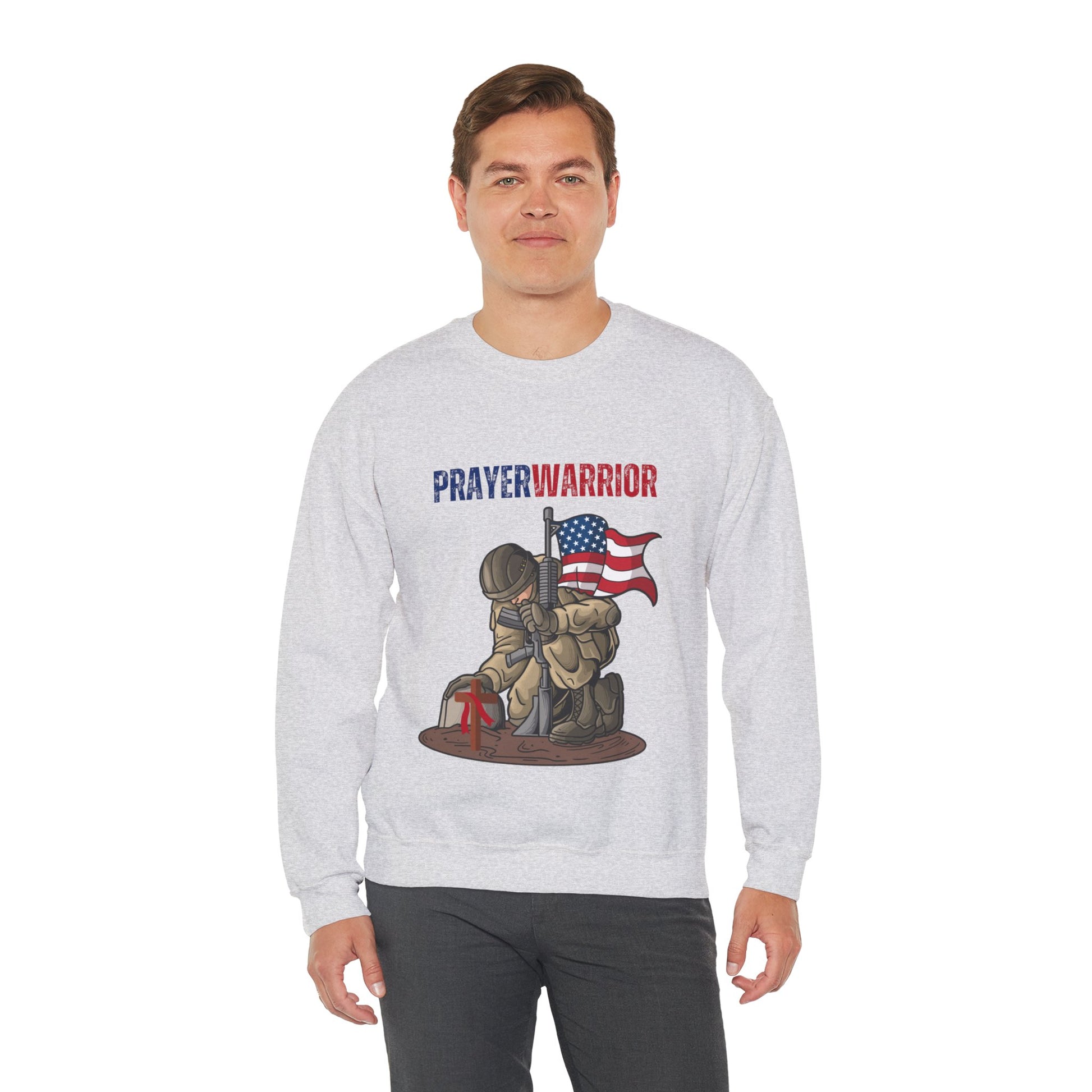 Prayer Warrior Soldier Men's Sweatshirt - Sweet Baby Jeez Teez