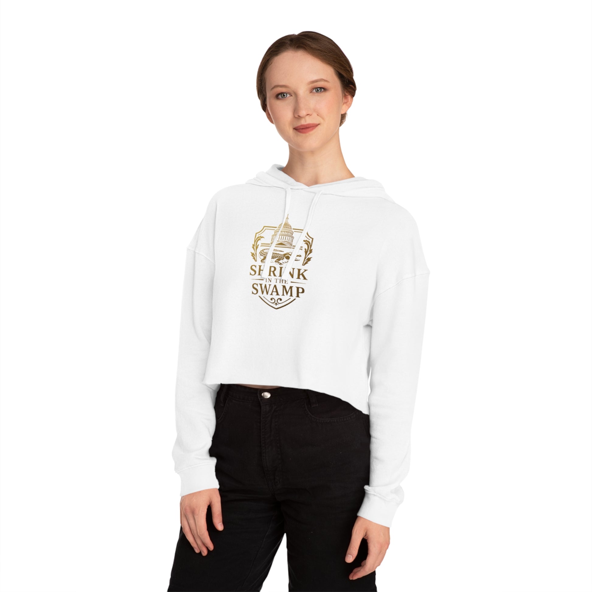 Shrink in the Swamp [TM] Logo Women’s Cropped Hoodie - Sweet Baby Jeez Teez