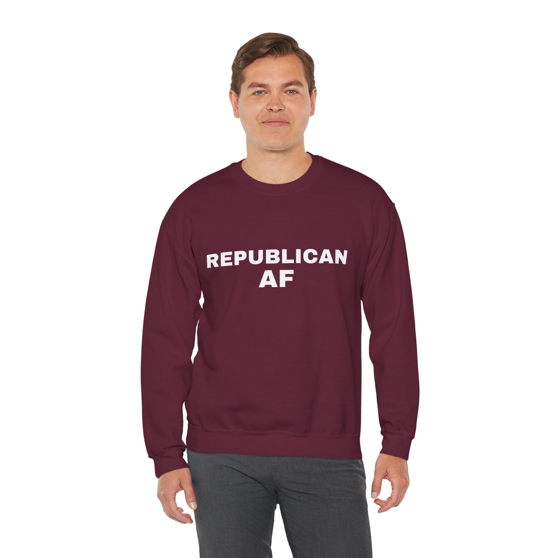 Republican AF Men's Crewneck Sweatshirt (White Logo) - Sweet Baby Jeez Teez