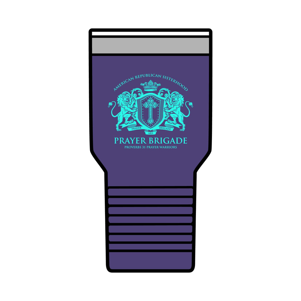 ARS Prayer Brigade Insulated Tumbler - (30oz Purple with Aqua Logo)