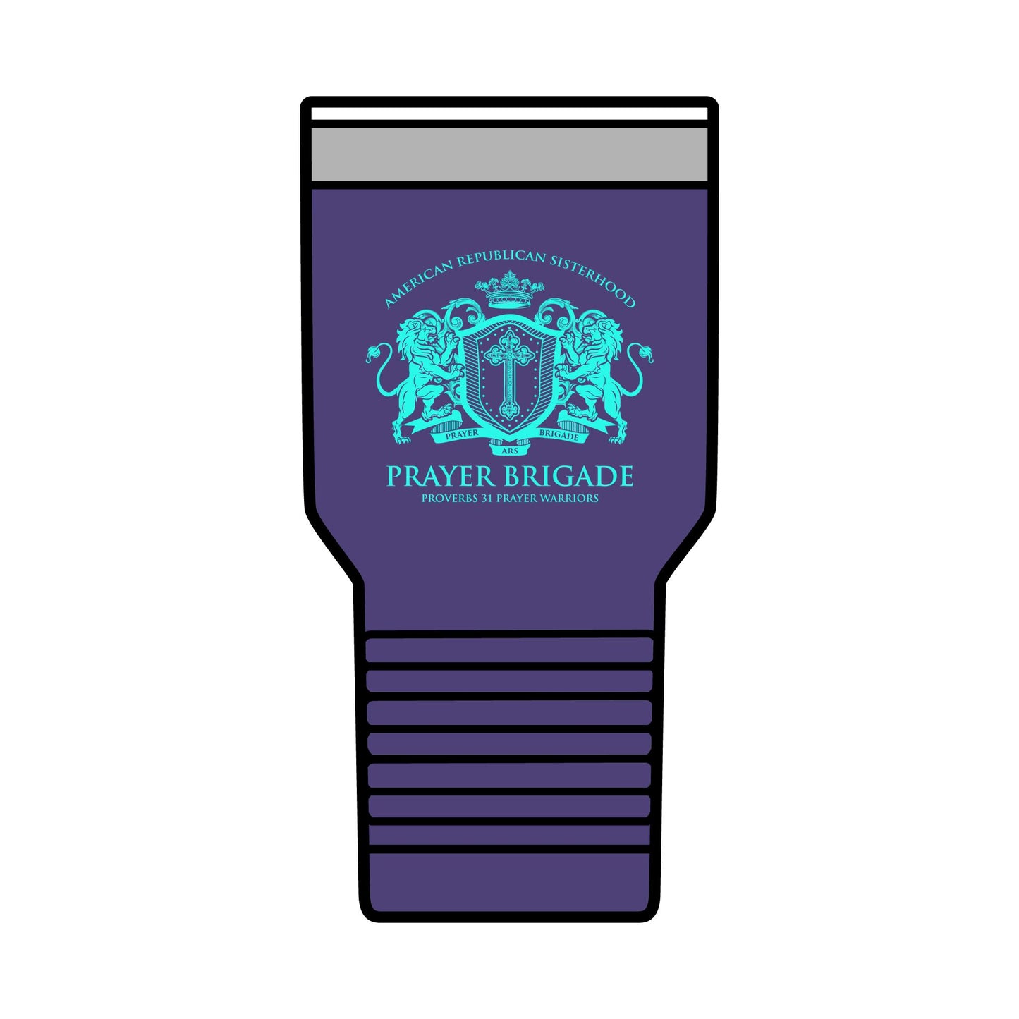 ARS Prayer Brigade Insulated Tumbler - (30oz Purple with Aqua Logo)