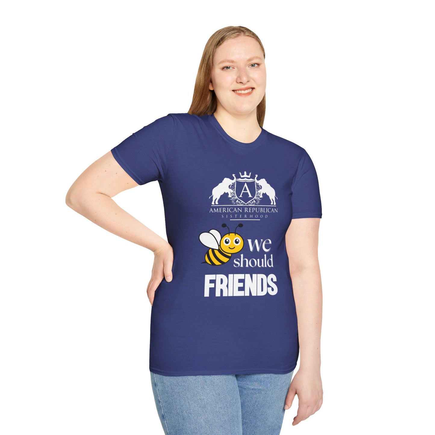 Bee Friends Women's Relaxed/Unisex Tshirt (ARS - Cartoon Logo) - Sweet Baby Jeez Teez