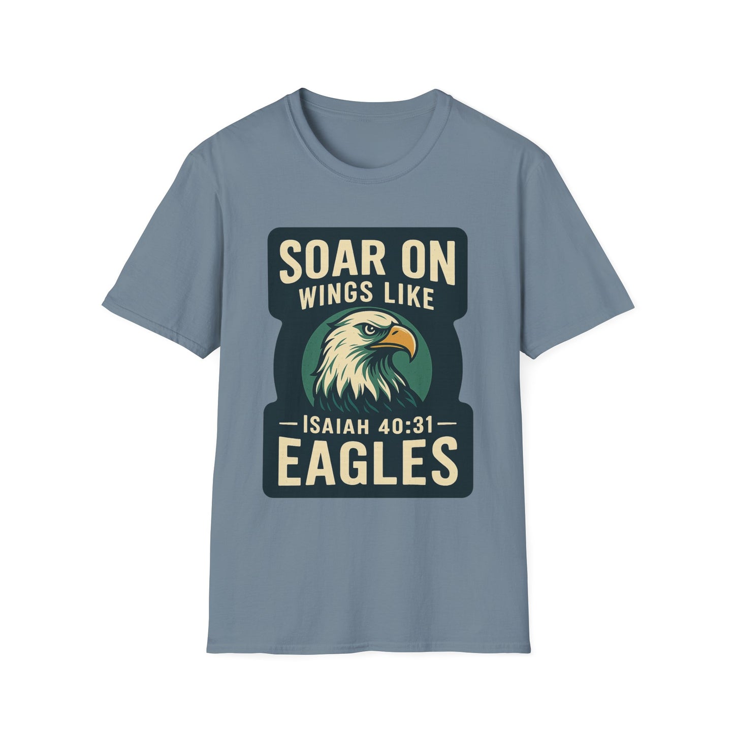 "Isiah 40:31" Soar on Wings Bible Verse Softstyle Tshirt