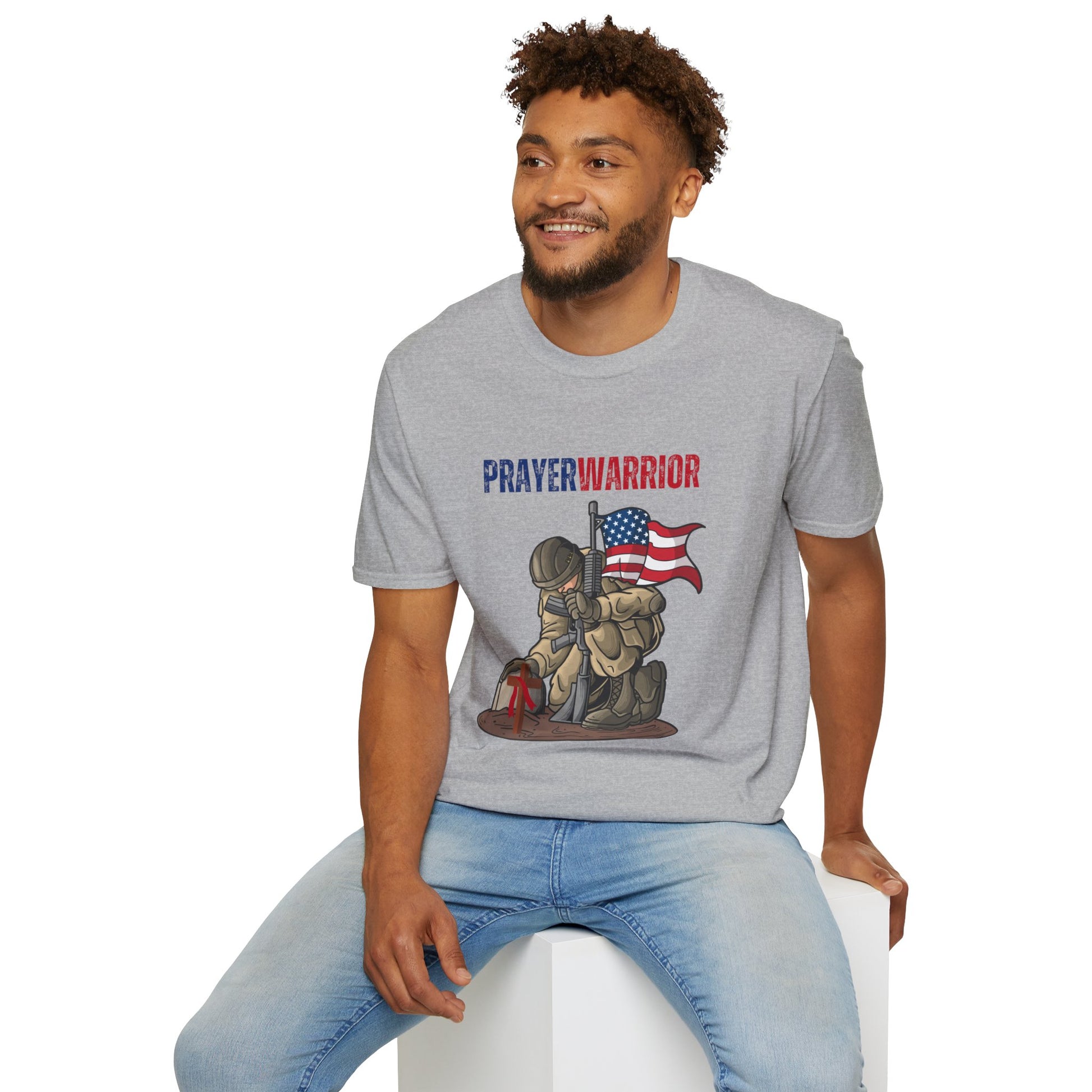 Prayer Warrior Soldier Men's Tshirt S-5XL - Sweet Baby Jeez Teez