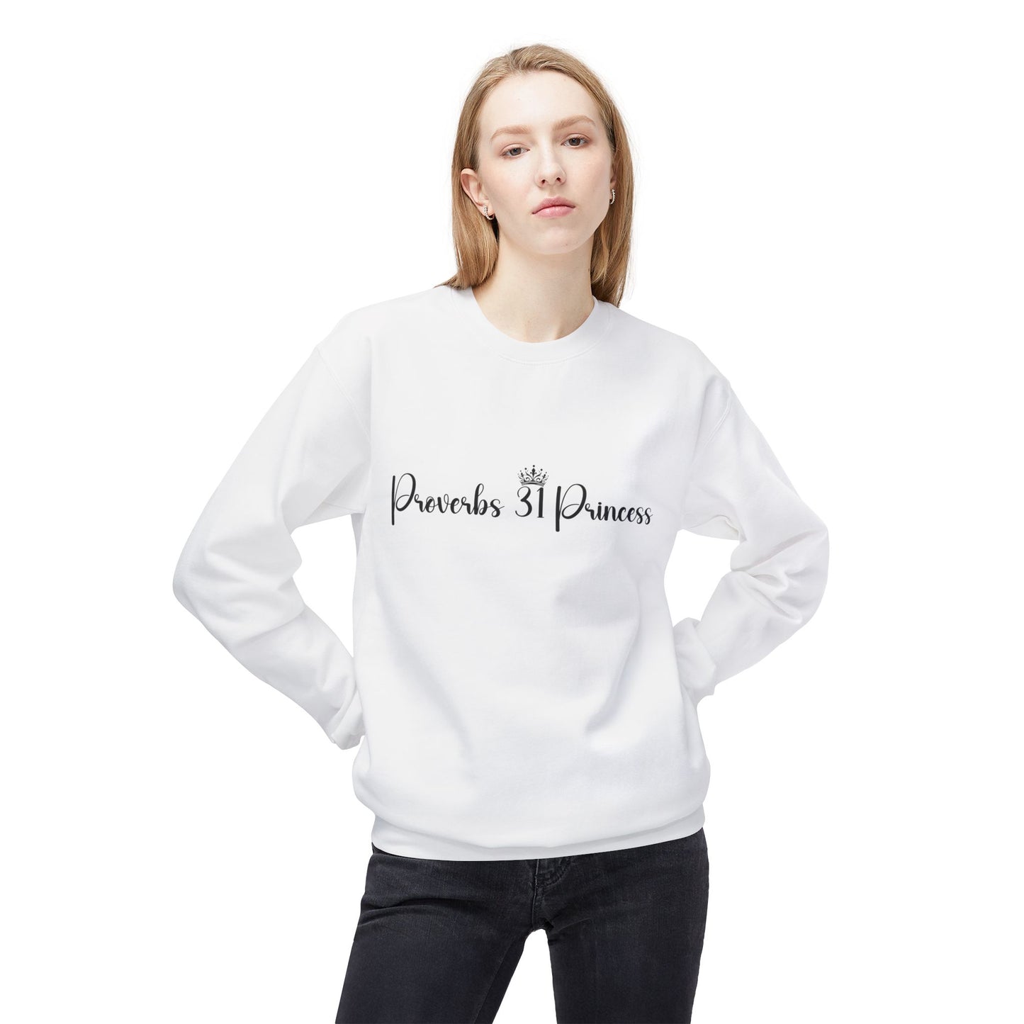 Proverbs 31 Princess Women's Relaxed Sweatshirt (Black Logo)