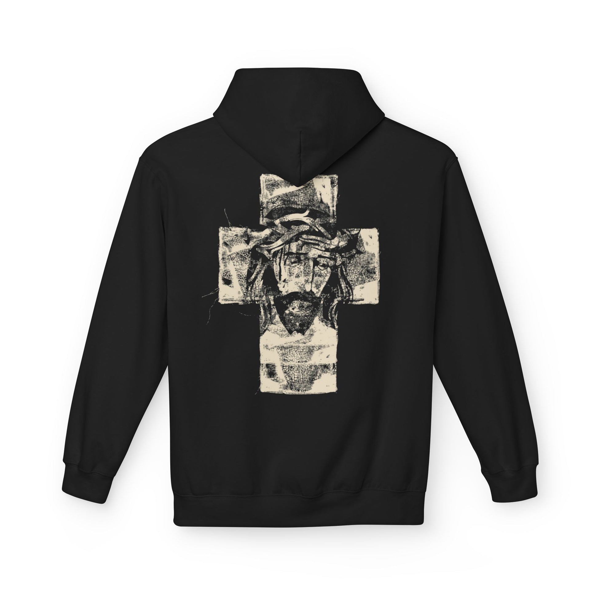 Christ Portrait on Cross Modern Logo Men's Hoodie - Sweet Baby Jeez Teez